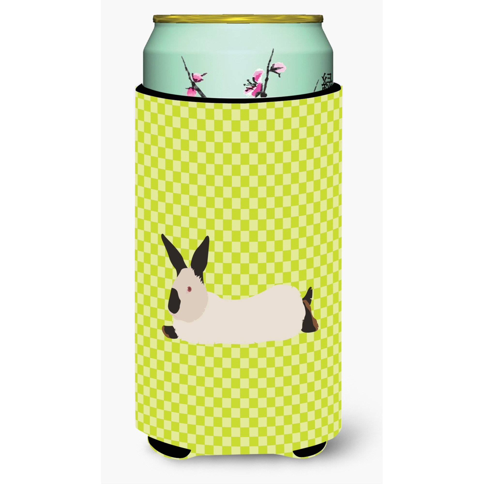 &quotCaroline's Treasures California White Rabbit Green Decorative Can Hugger, Tall Boy, Multicolor"