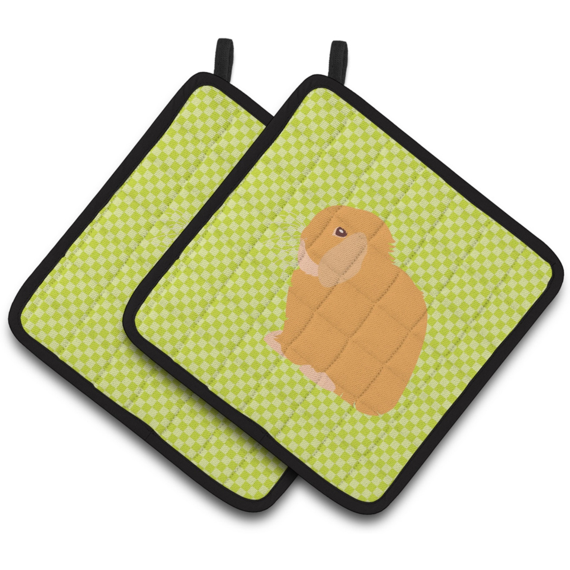 &quotCaroline's Treasures Holland Lop Rabbit Green Decorated Pot Holder, 7.5"" x 7.5"""