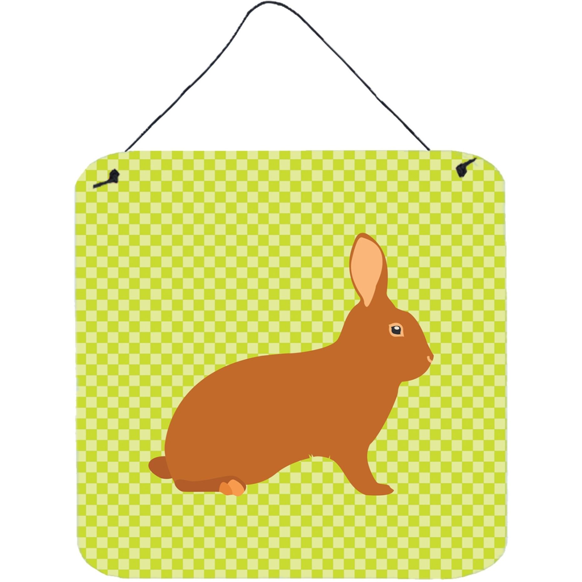 &quotCaroline's Treasures Green Rex Rabbit Metal Print, 6"" H x 6"" W"