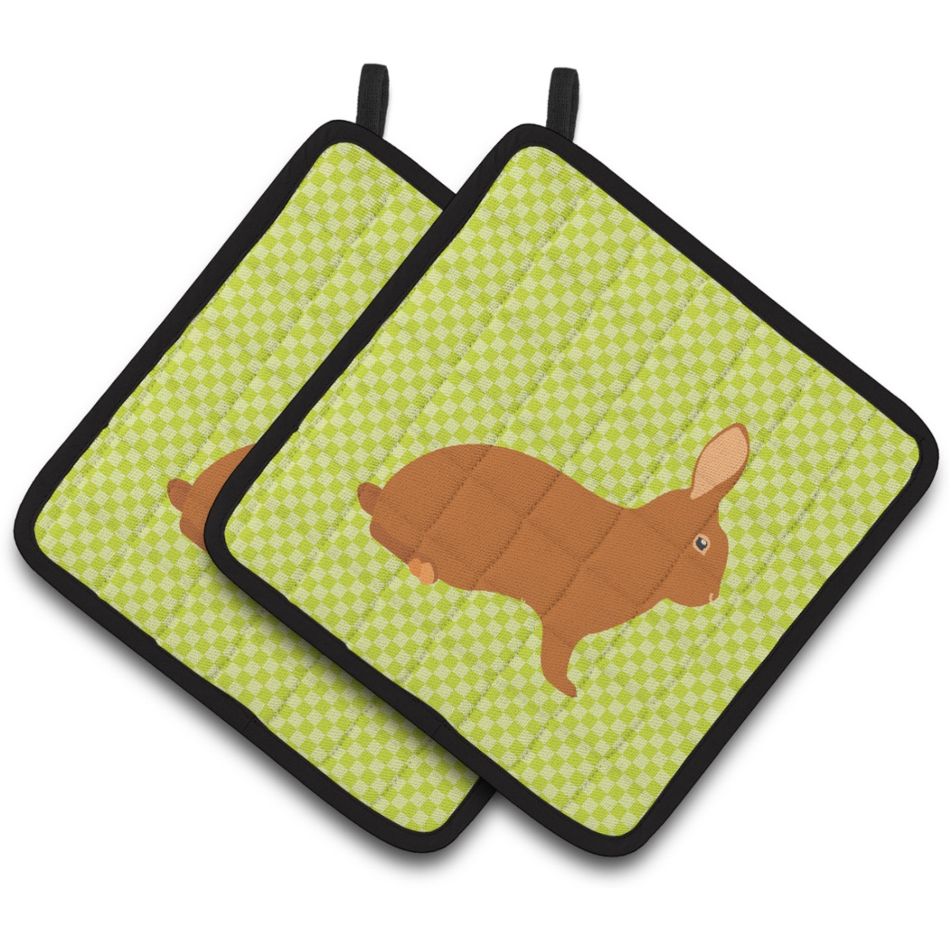 &quotCaroline's Treasures Rex Rabbit Green Decorated Pot Holder, 7.5"" x 7.5"""