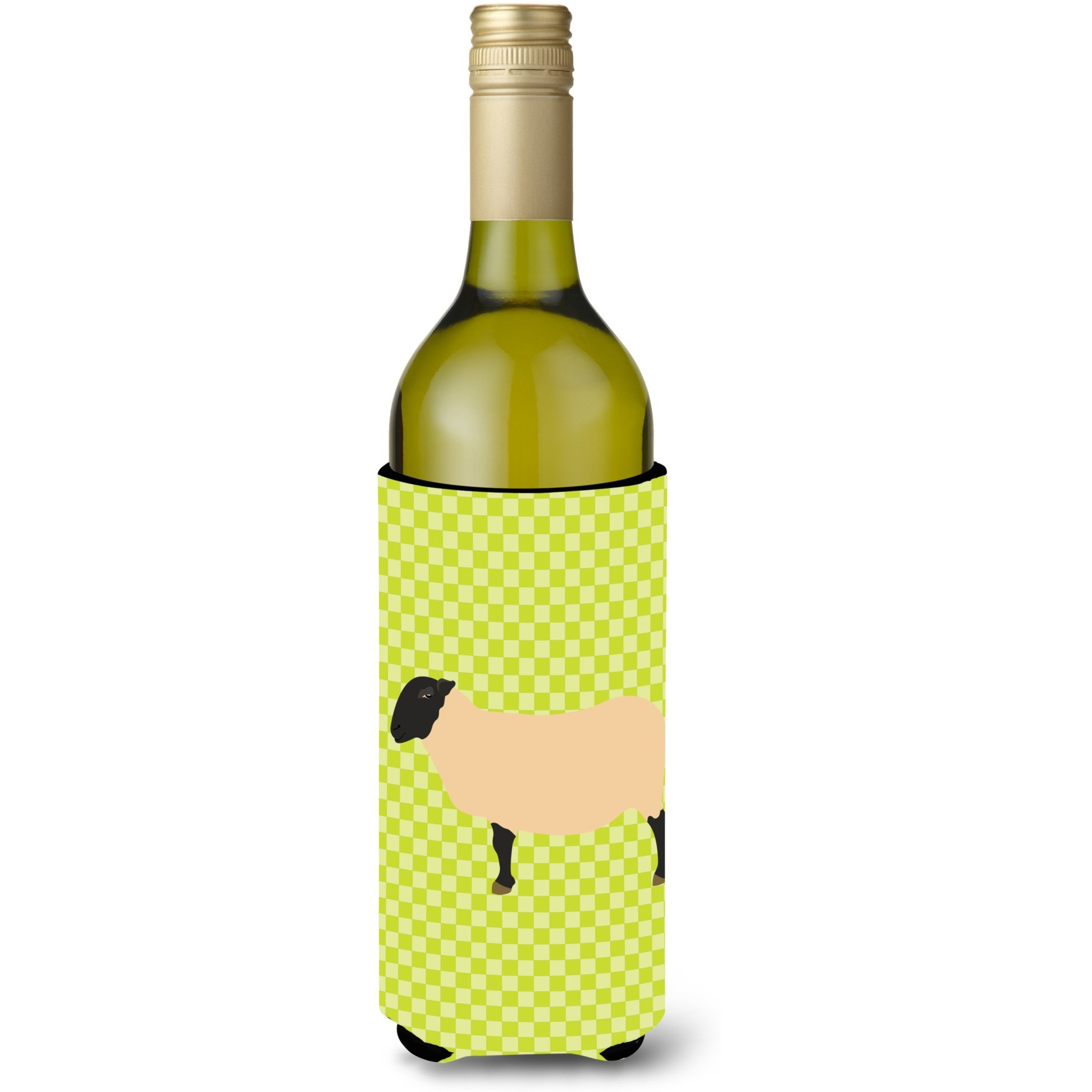 &quotCaroline's Treasures Suffolk Sheep Green Decorative Bottle Hugger, 750 ml, Multicolor"