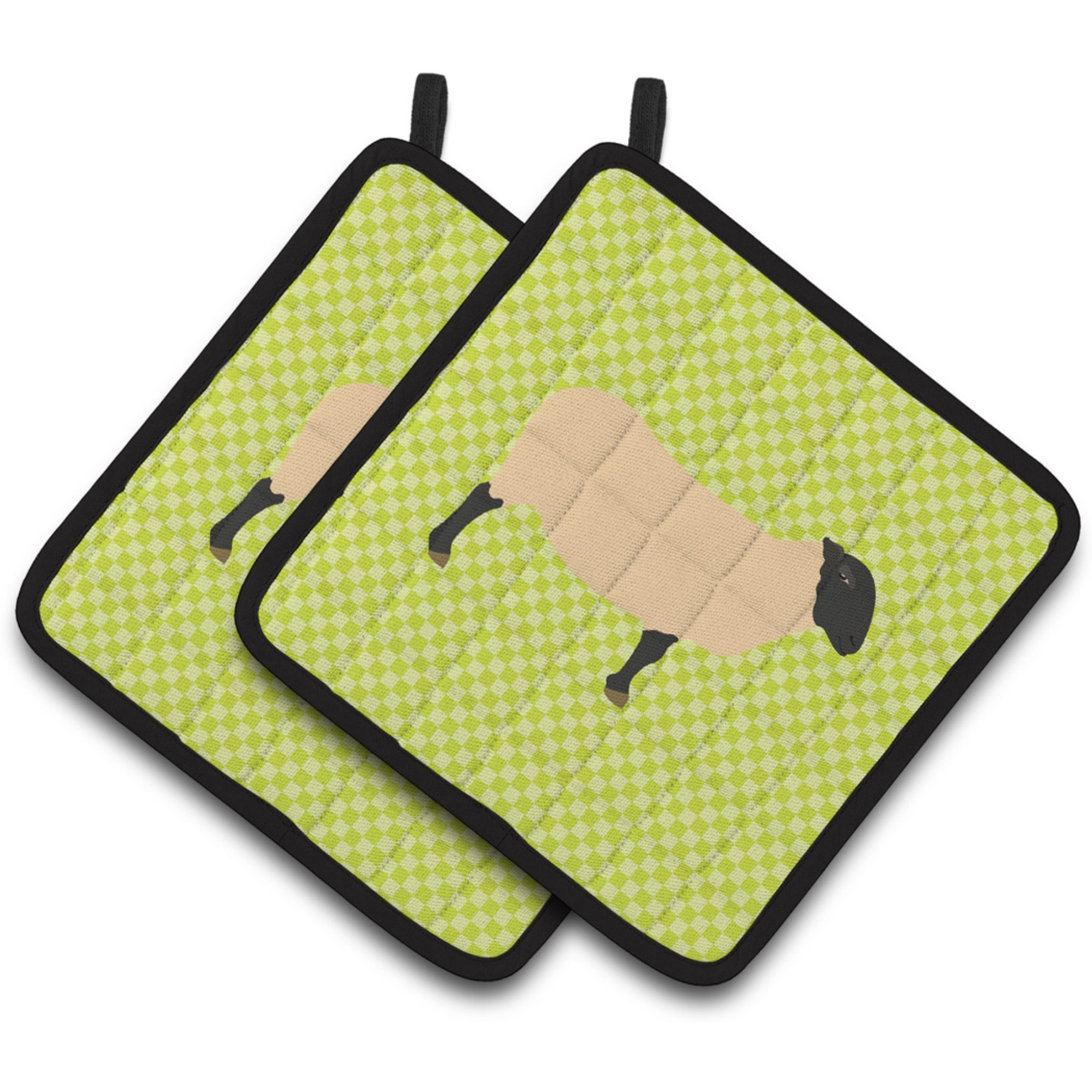 &quotCaroline's Treasures Suffolk Sheep Green Decorated Pot Holder, 7.5"" x 7.5"""