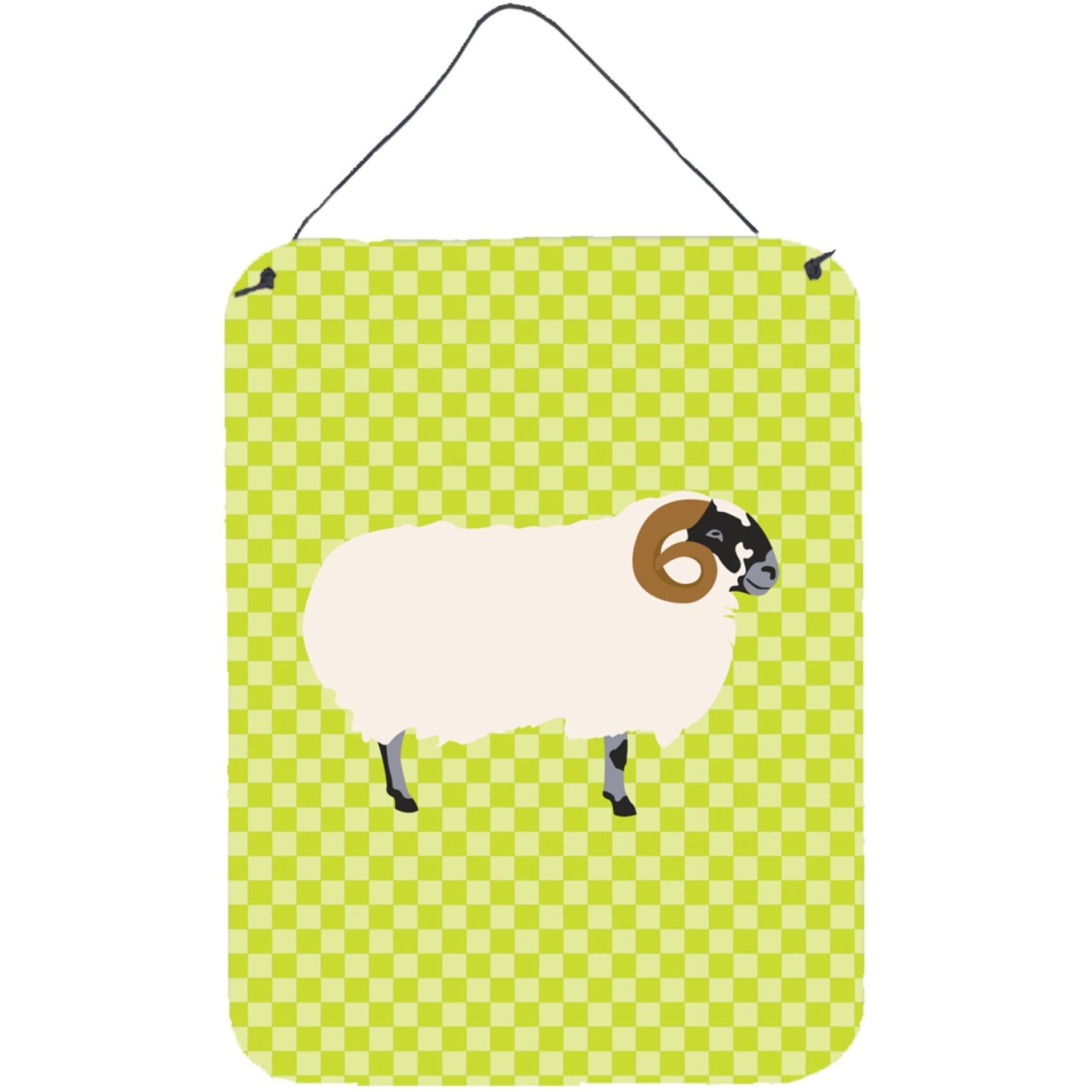 &quotCaroline's Treasures Scottish Blackface Sheep Green Metal Print, 16hx12w, Multicolor"