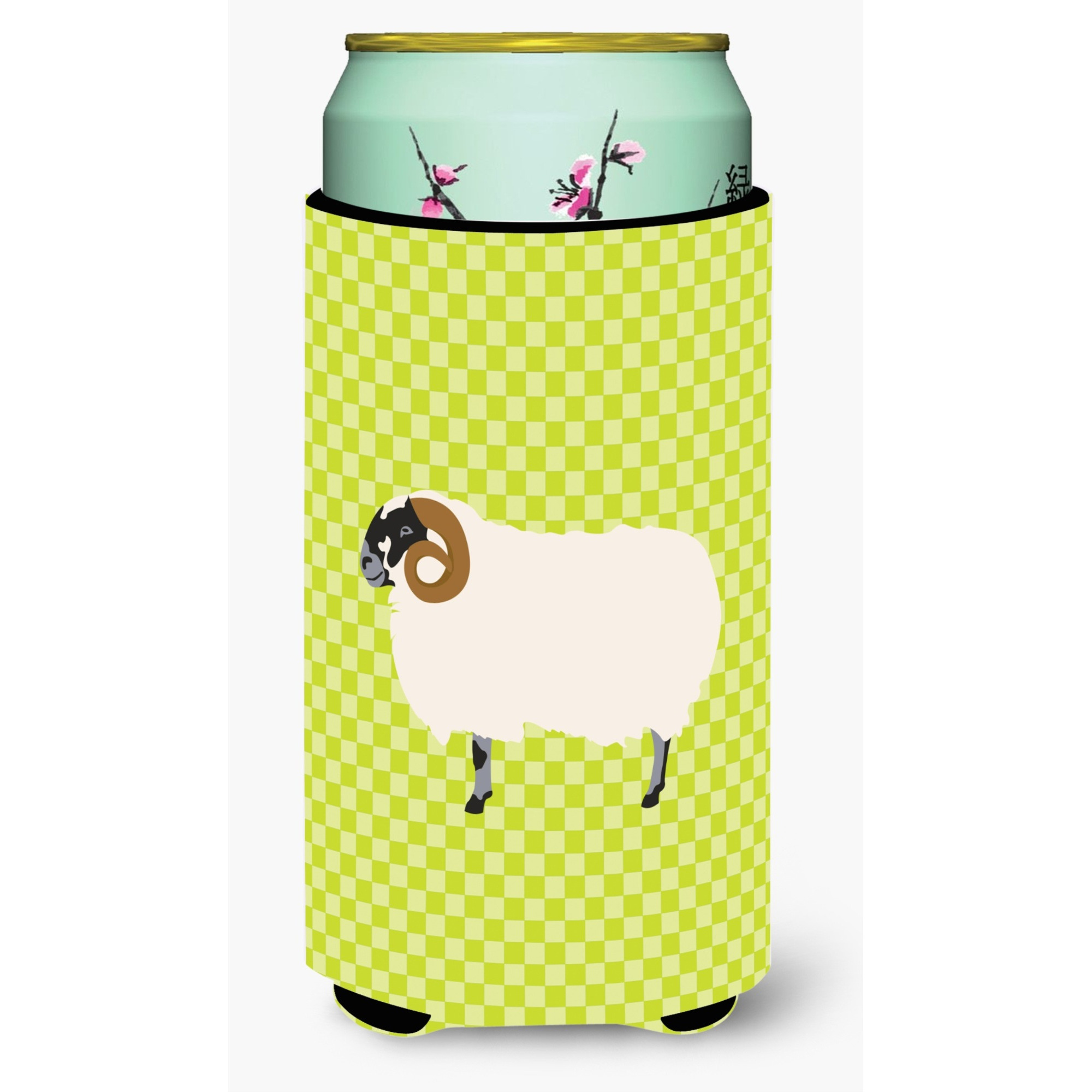 &quotCaroline's Treasures Scottish Blackface Sheep Green Decorative Can Hugger, Tall Boy, Multicolor"