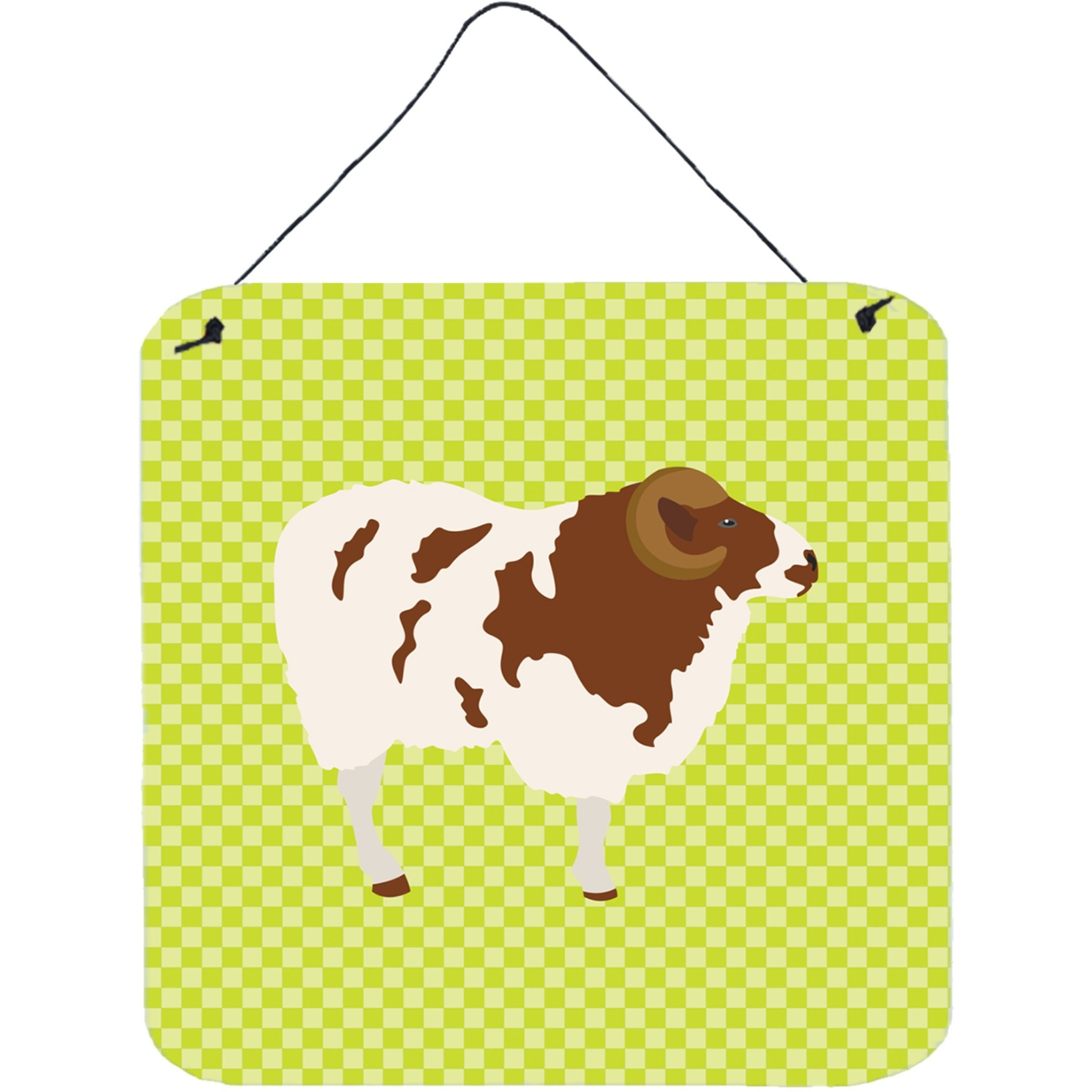 &quotCaroline's Treasures Green Jacob Sheep Metal Print, 6"" H x 6"" W"
