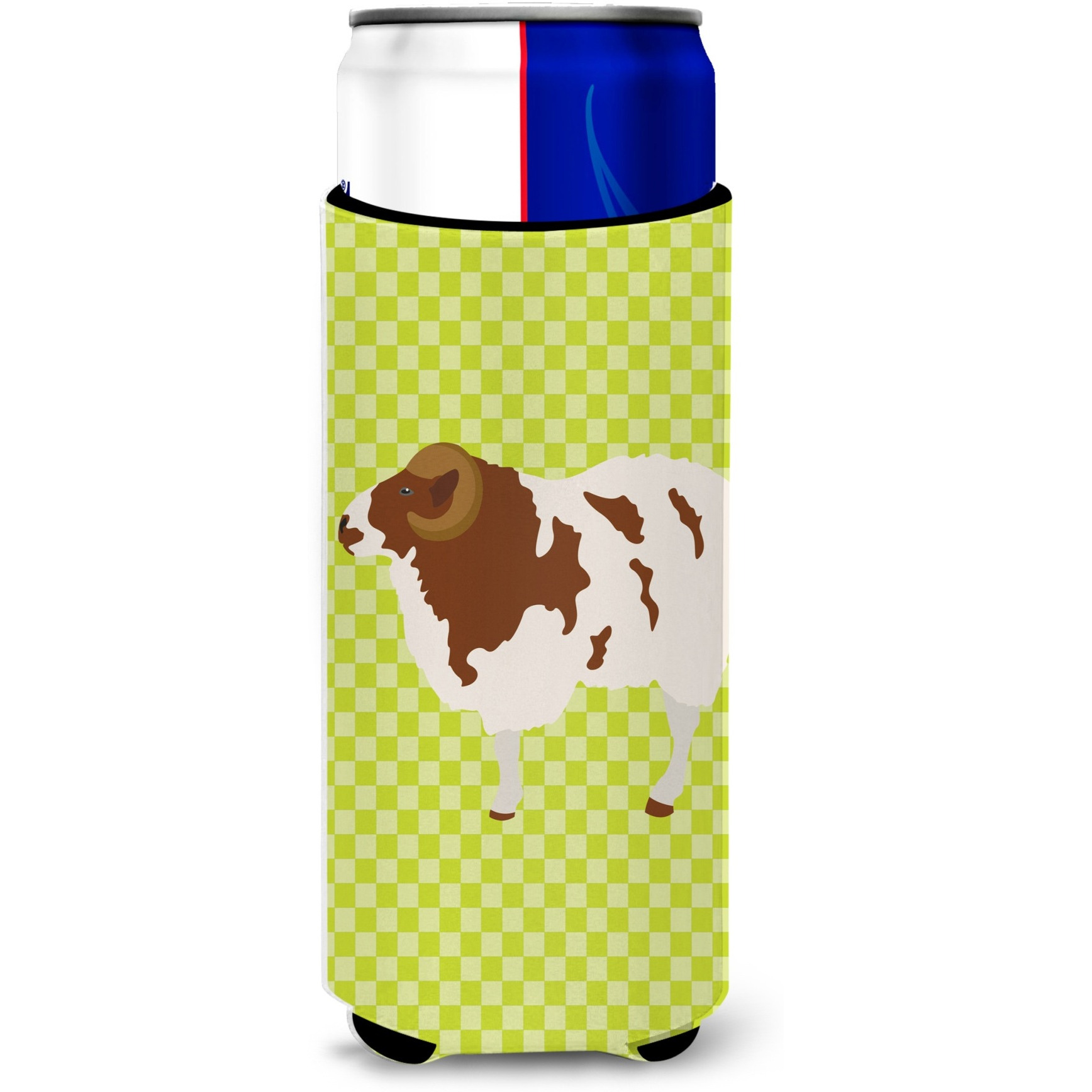 &quotCaroline's Treasures Jacob Sheep Green Decorative Can Hugger, Slim, Multicolor"