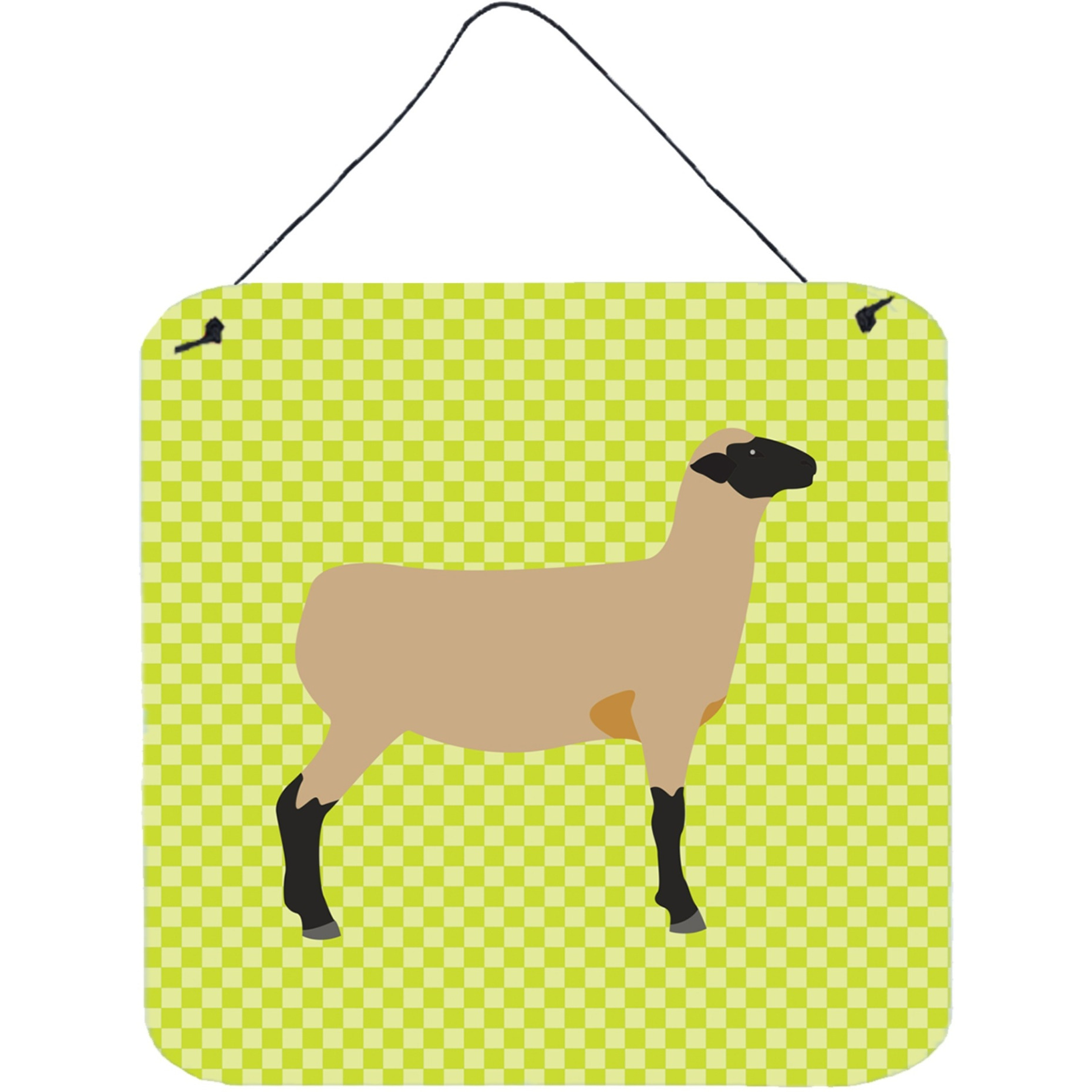 &quotCaroline's Treasures Green Hampshire Down Sheep Metal Print, 6"" H x 6"" W"