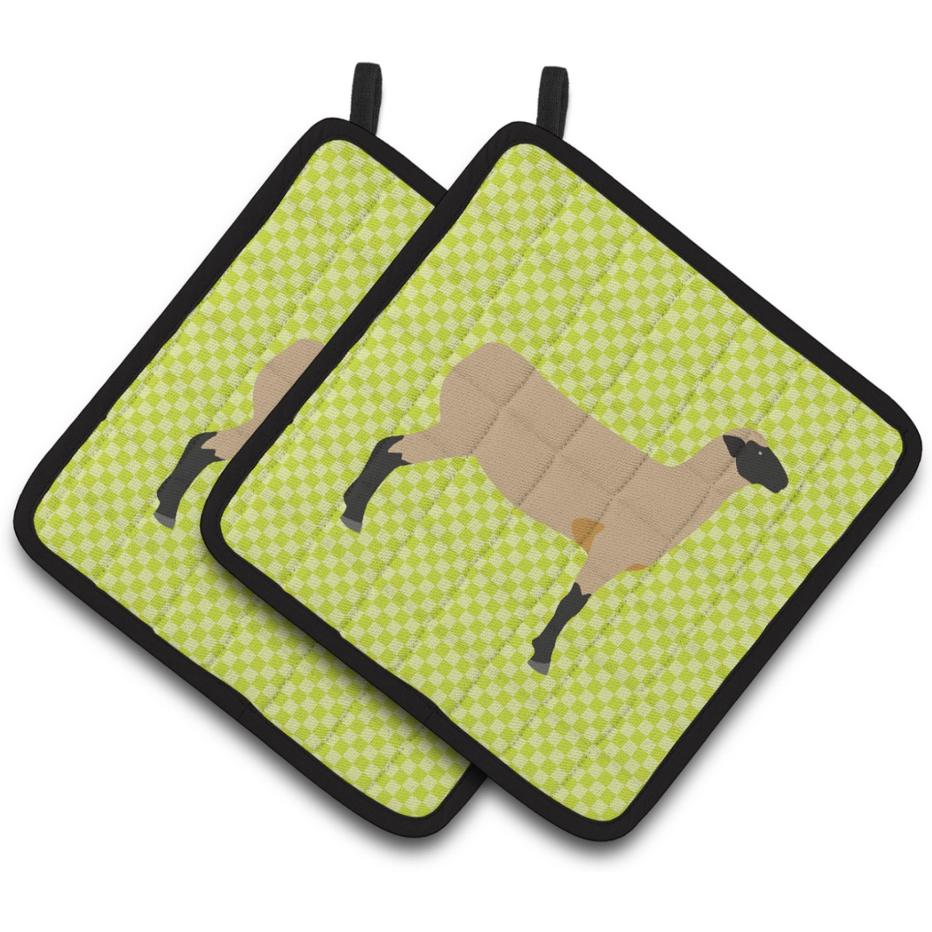 &quotCaroline's Treasures Hampshire Down Sheep Green Decorated Pot Holder, 7.5"" x 7.5"""