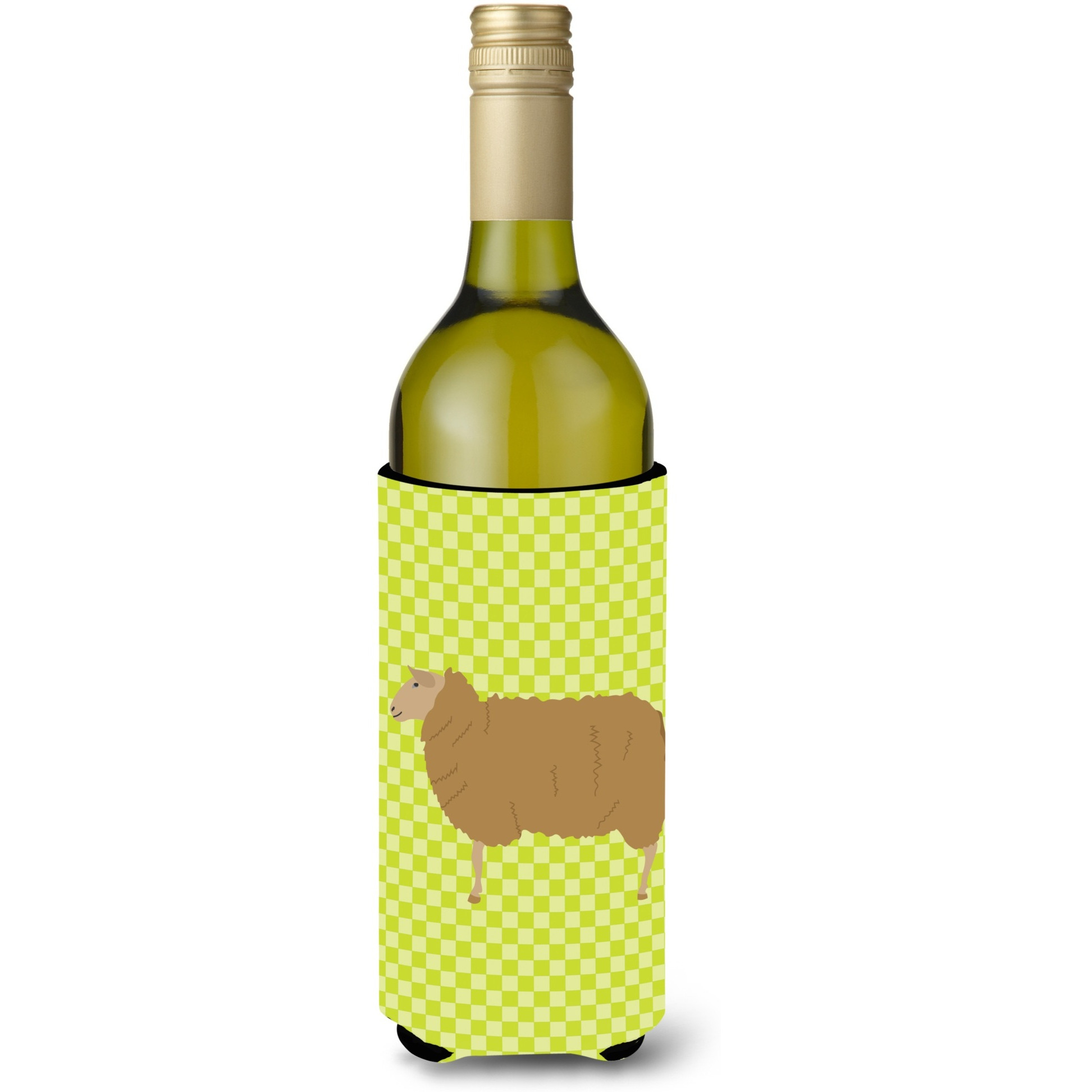 &quotCaroline's Treasures East Friesian Sheep Green Decorative Bottle Hugger, 750 ml, Multicolor"