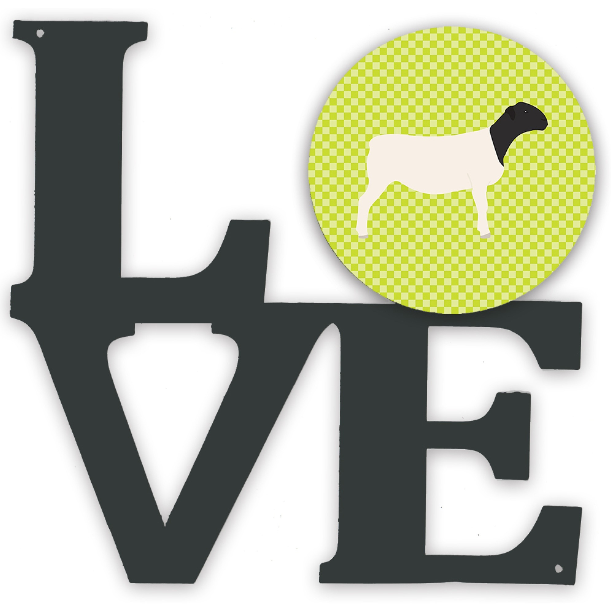 &quotCaroline's Treasures Dorper Sheep Green Metal Artwork Love wall-decor, Multicolor"