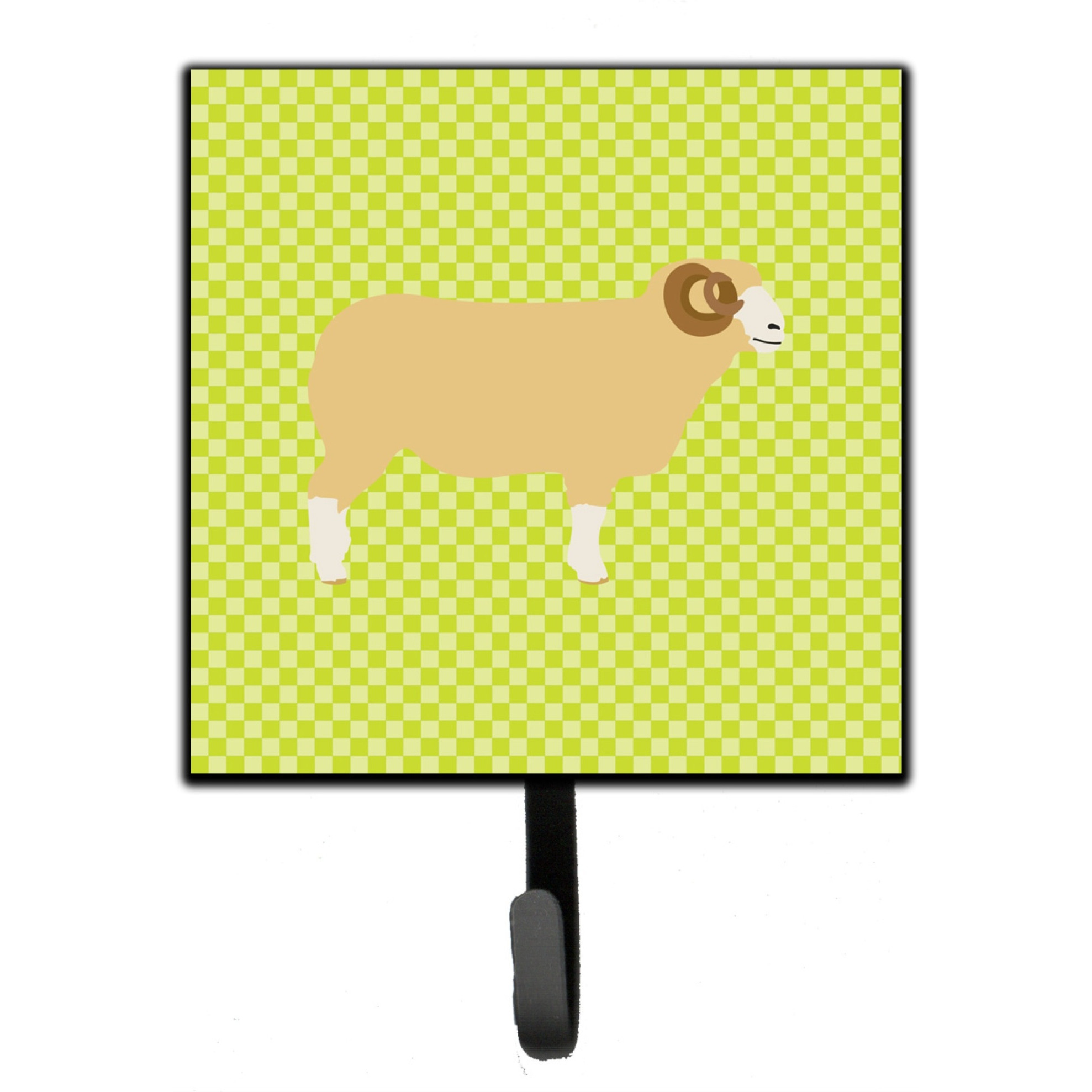 &quotCaroline's Treasures Horned Dorset Sheep Green Wall Hook, Small, Multicolor"