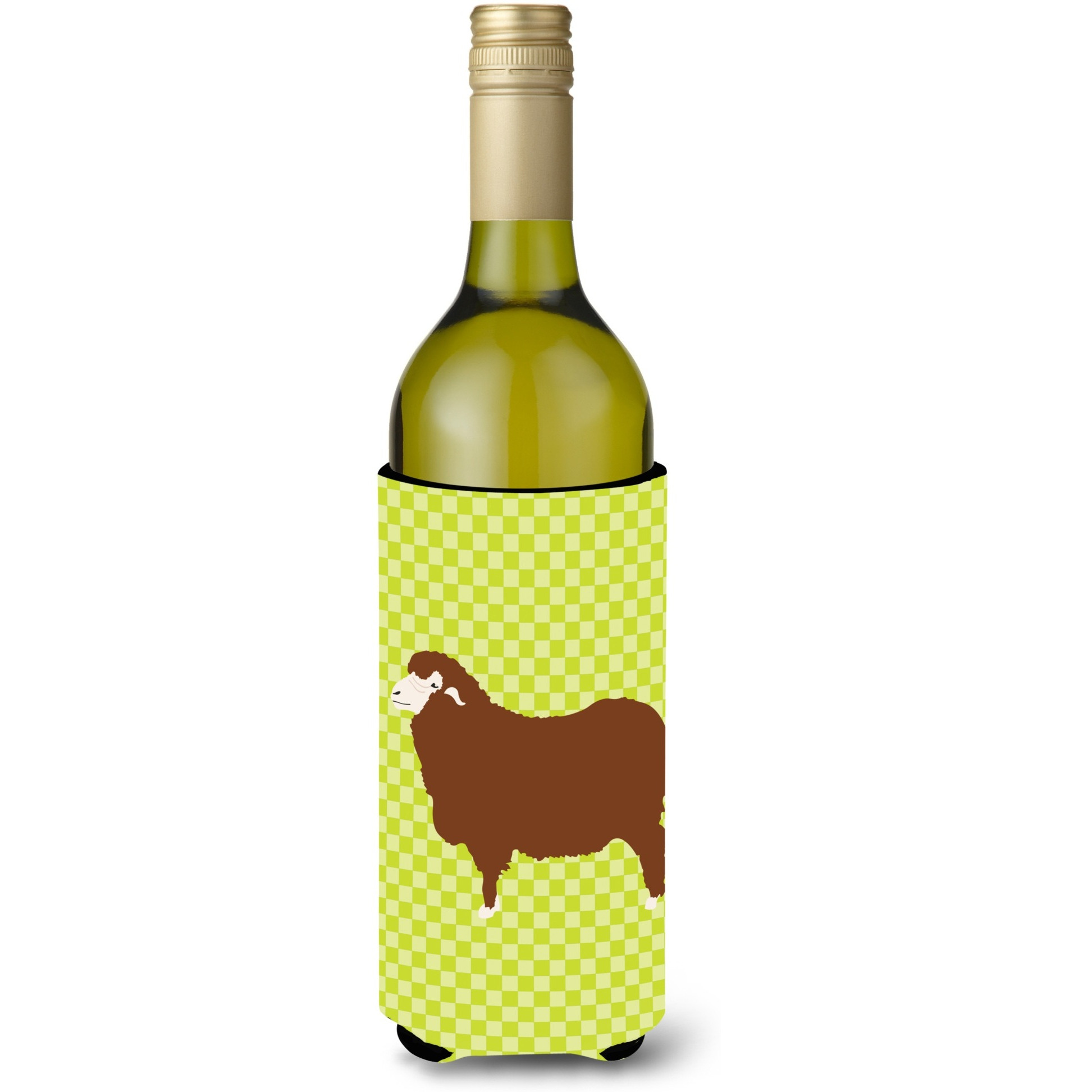 &quotCaroline's Treasures Merino Sheep Green Decorative Bottle Hugger, 750 ml, Multicolor"