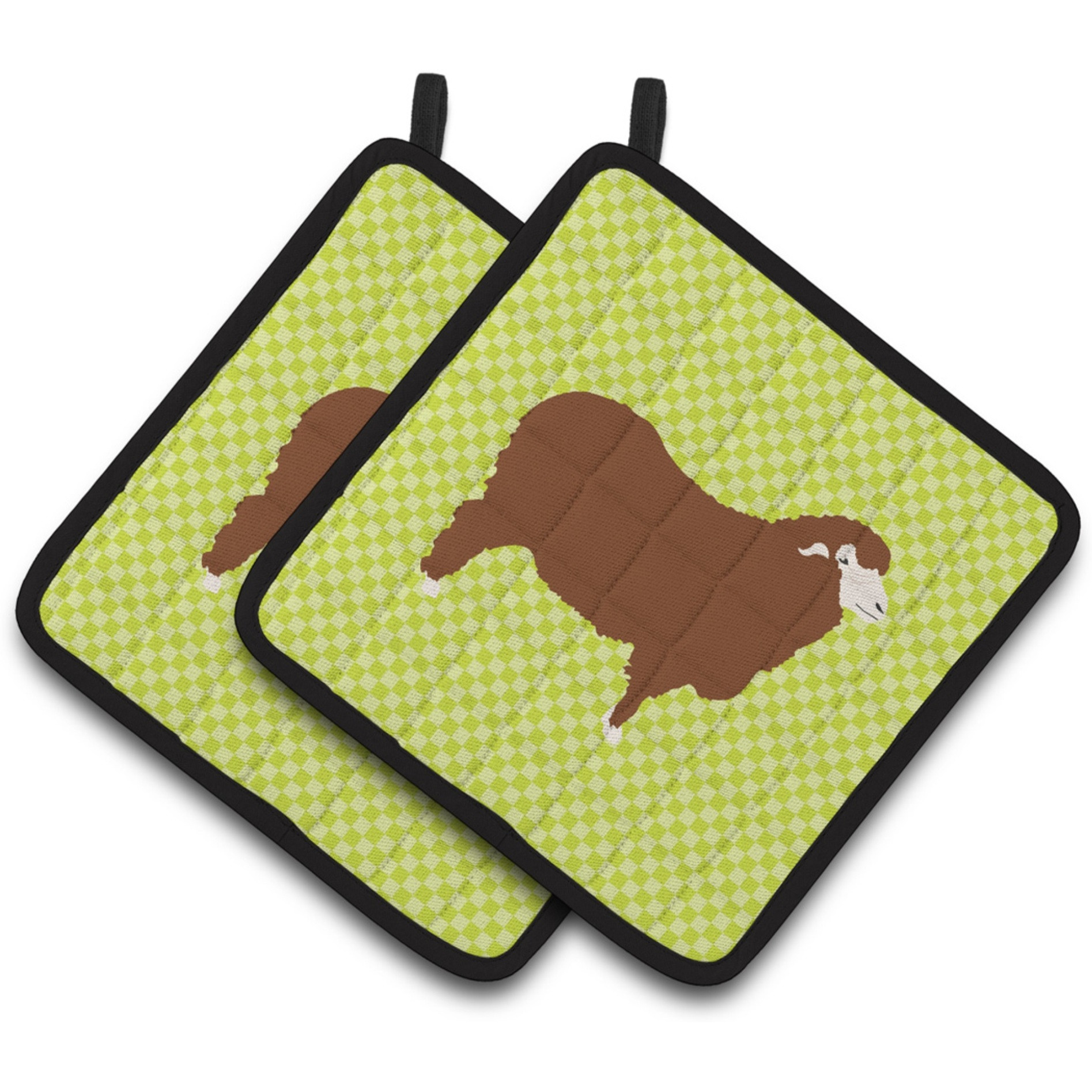 &quotCaroline's Treasures Merino Sheep Green Decorated Pot Holder, 7.5"" x 7.5"""