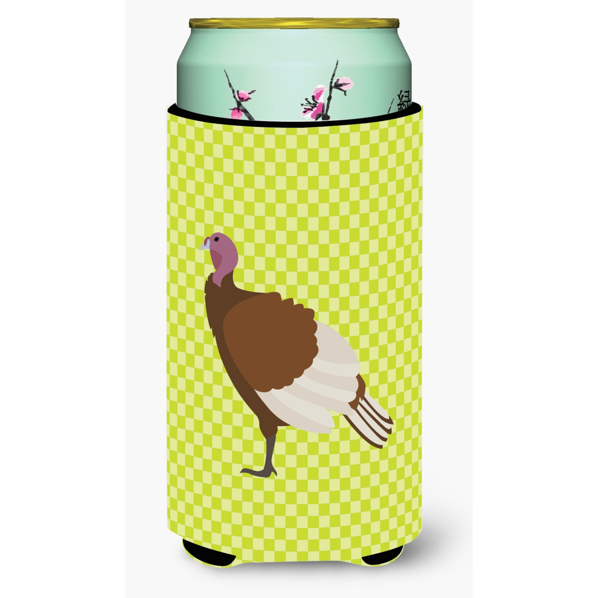 &quotCaroline's Treasures Bourbon Red Turkey Hen Green Decorative Can Hugger, Tall Boy, Multicolor"