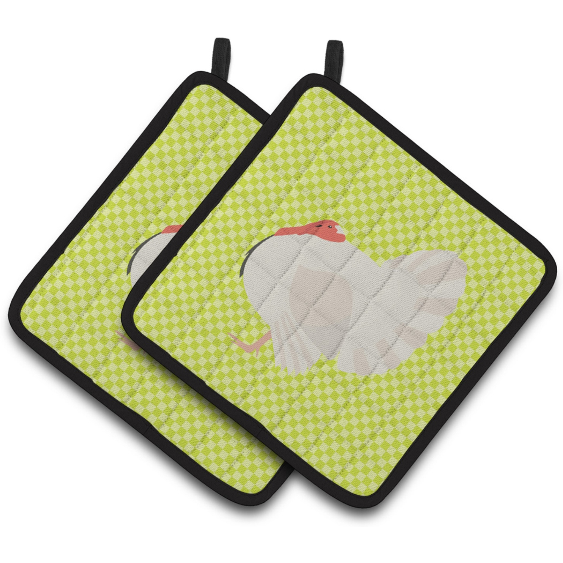 &quotCaroline's Treasures White Holland Turkey Green Decorated Pot Holder, 7.5"" x 7.5"""