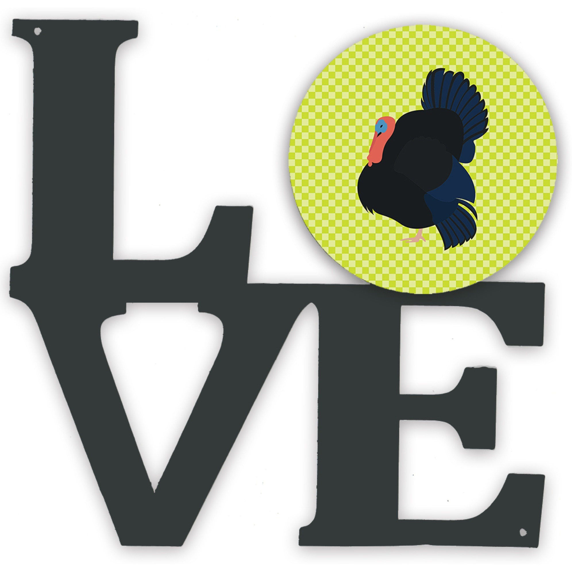 &quotCaroline's Treasures Norfolk Black Turkey Green Metal Artwork Love wall-decor, Multicolor"