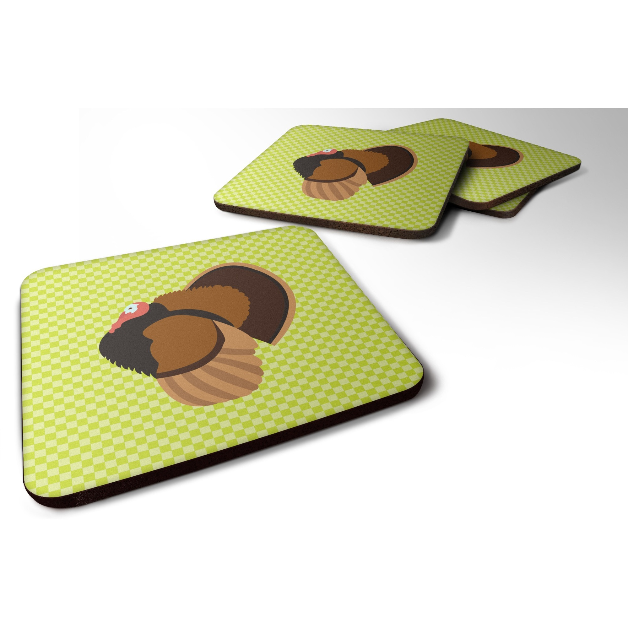 &quotCaroline's Treasures Bronze Turkey Green Decorative coasters, 3.5, Multicolor"