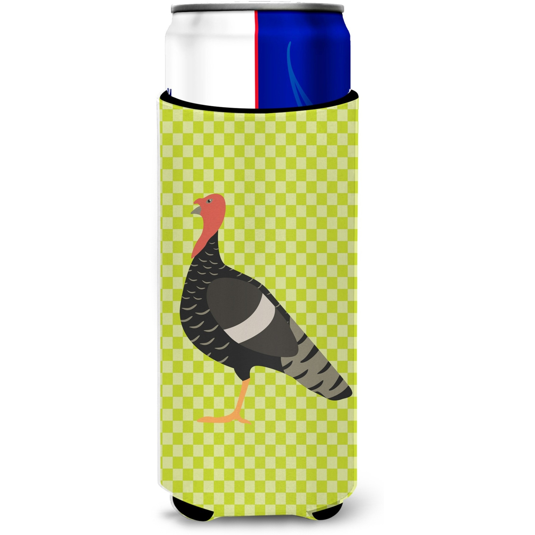 &quotCaroline's Treasures Marragansett Turkey Green Decorative Can Hugger, Slim, Multicolor"