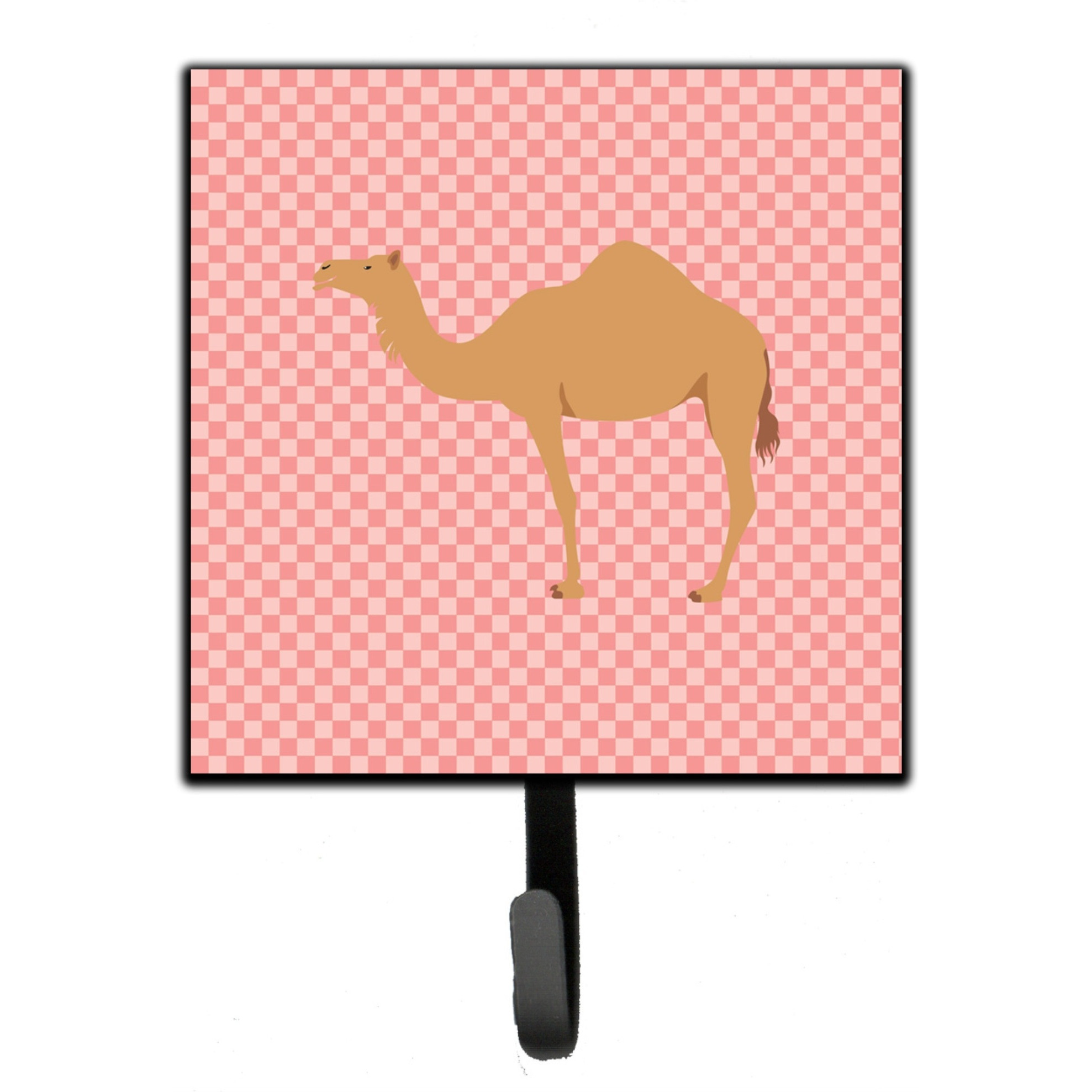 &quotCaroline's Treasures Arabian Camel Dromedary Pink Check Wall Hook, Small, Multicolor"