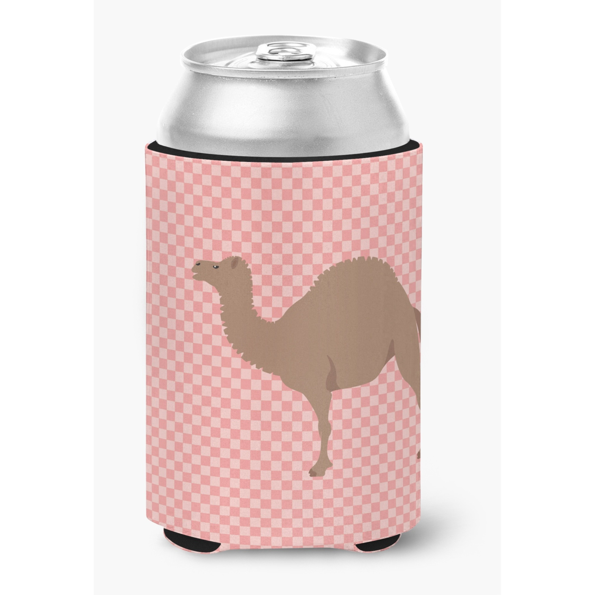 &quotCaroline's Treasures F1 Hybrid Camel Pink Check Decorative Can Hugger, Multicolor"