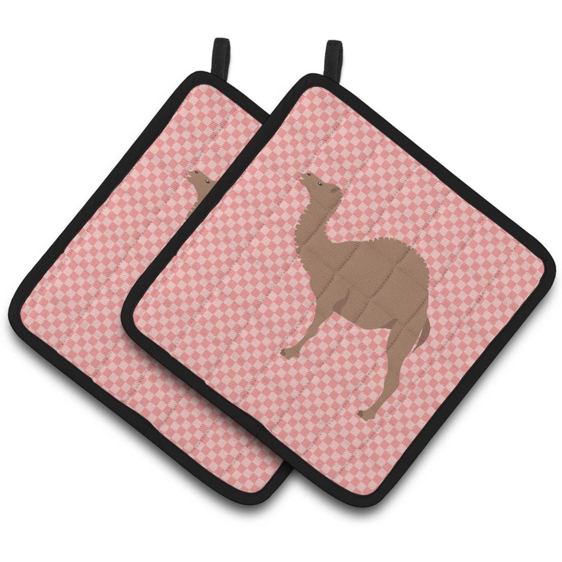 &quotCaroline's Treasures F1 Hybrid Camel Pink Check Decorated Pot Holder, 7.5"" x 7.5"""