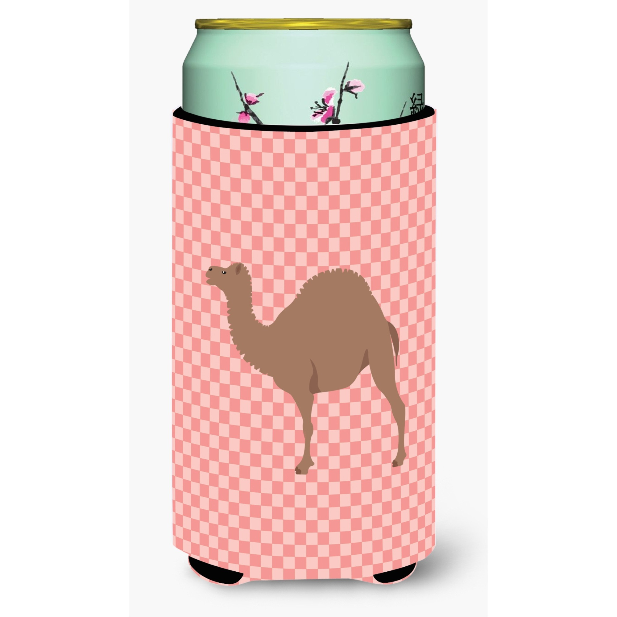 &quotCaroline's Treasures F1 Hybrid Camel Pink Check Decorative Can Hugger, Tall Boy, Multicolor"