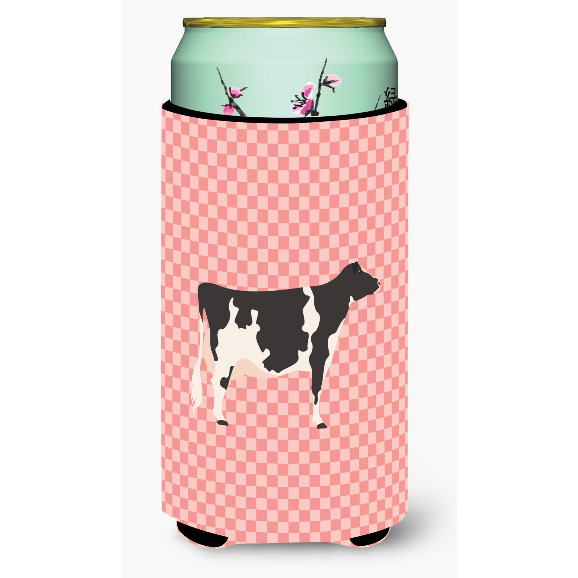 &quotCaroline's Treasures Holstein Cow Pink Check Decorative Can Hugger, Tall Boy, Multicolor"