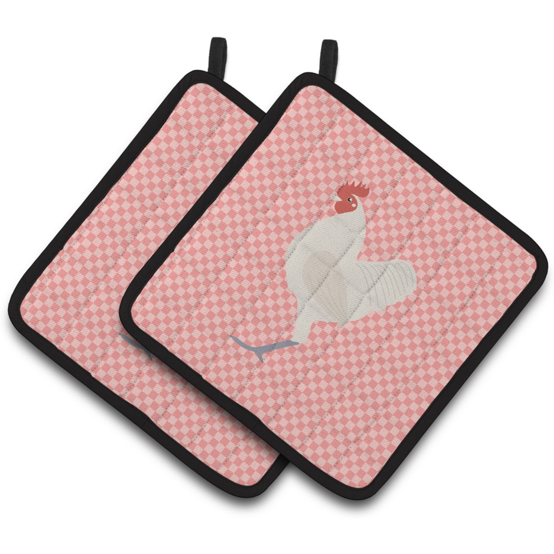&quotCaroline's Treasures German Langshan Chicken Pink Check Decorated Pot Holder, 7.5"" x 7.5"""
