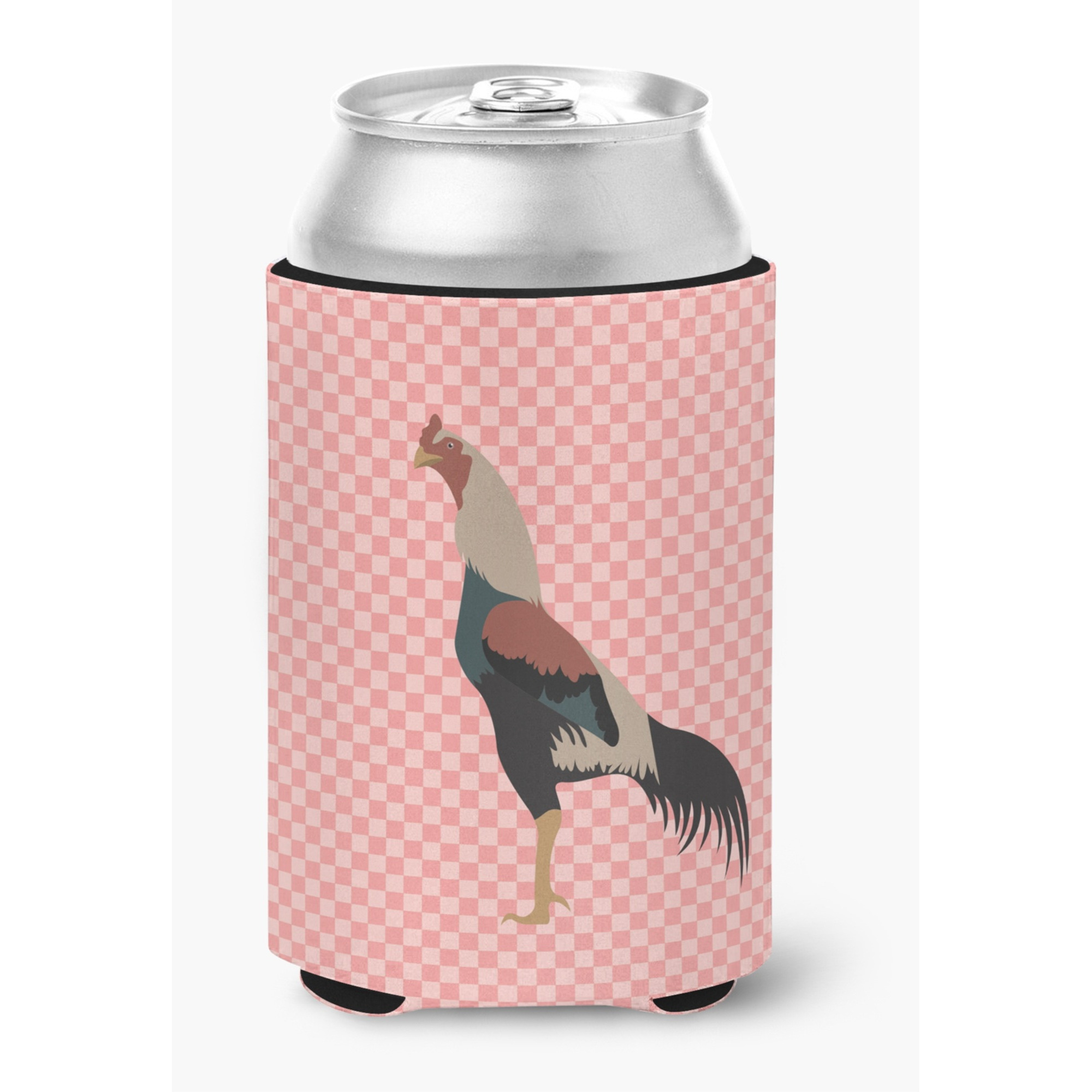 &quotCaroline's Treasures Kulang Chicken Pink Check Decorative Can Hugger, Multicolor"