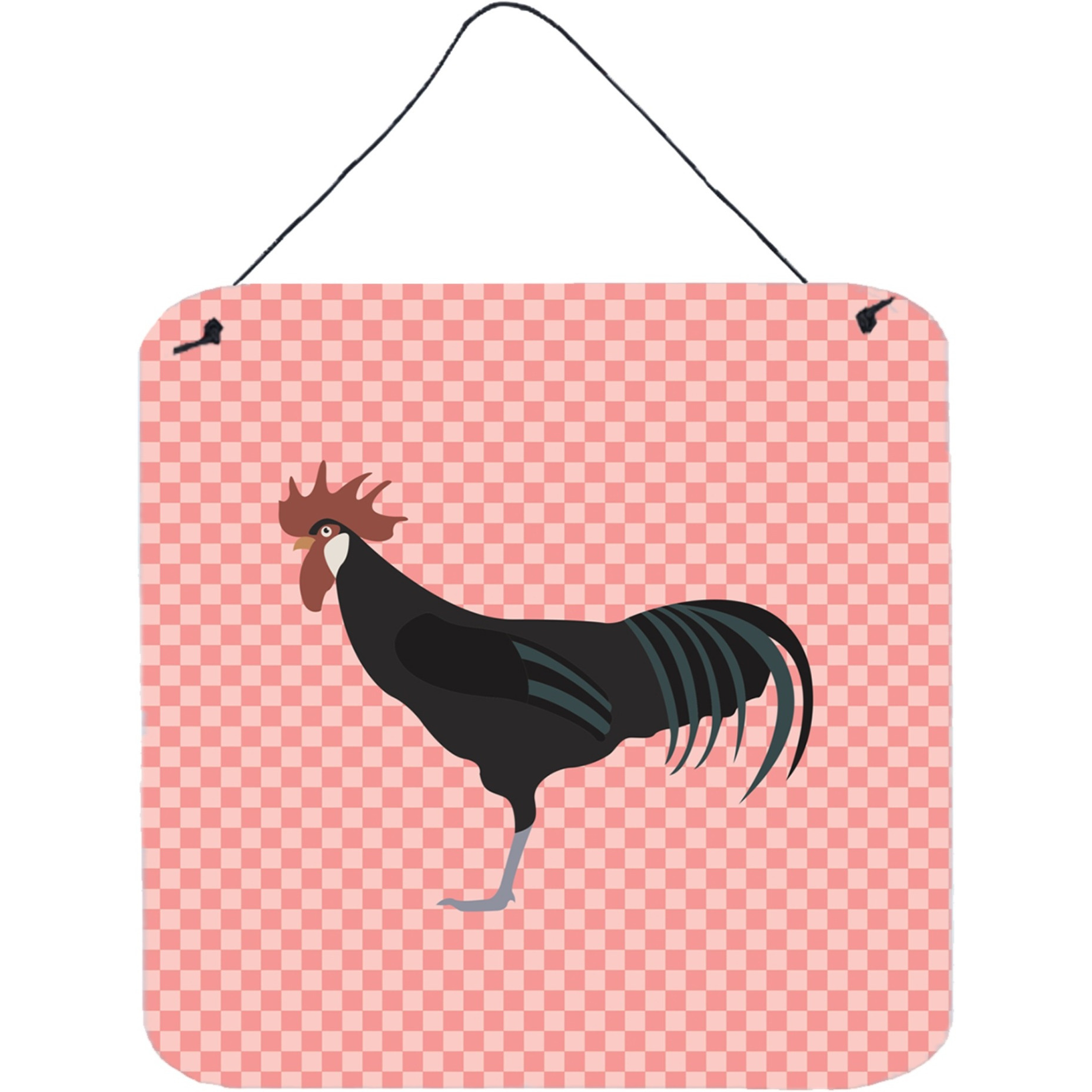 &quotCaroline's Treasures Pink Minorca Ctalalan Chicken Check Metal Print, 6hx6w"