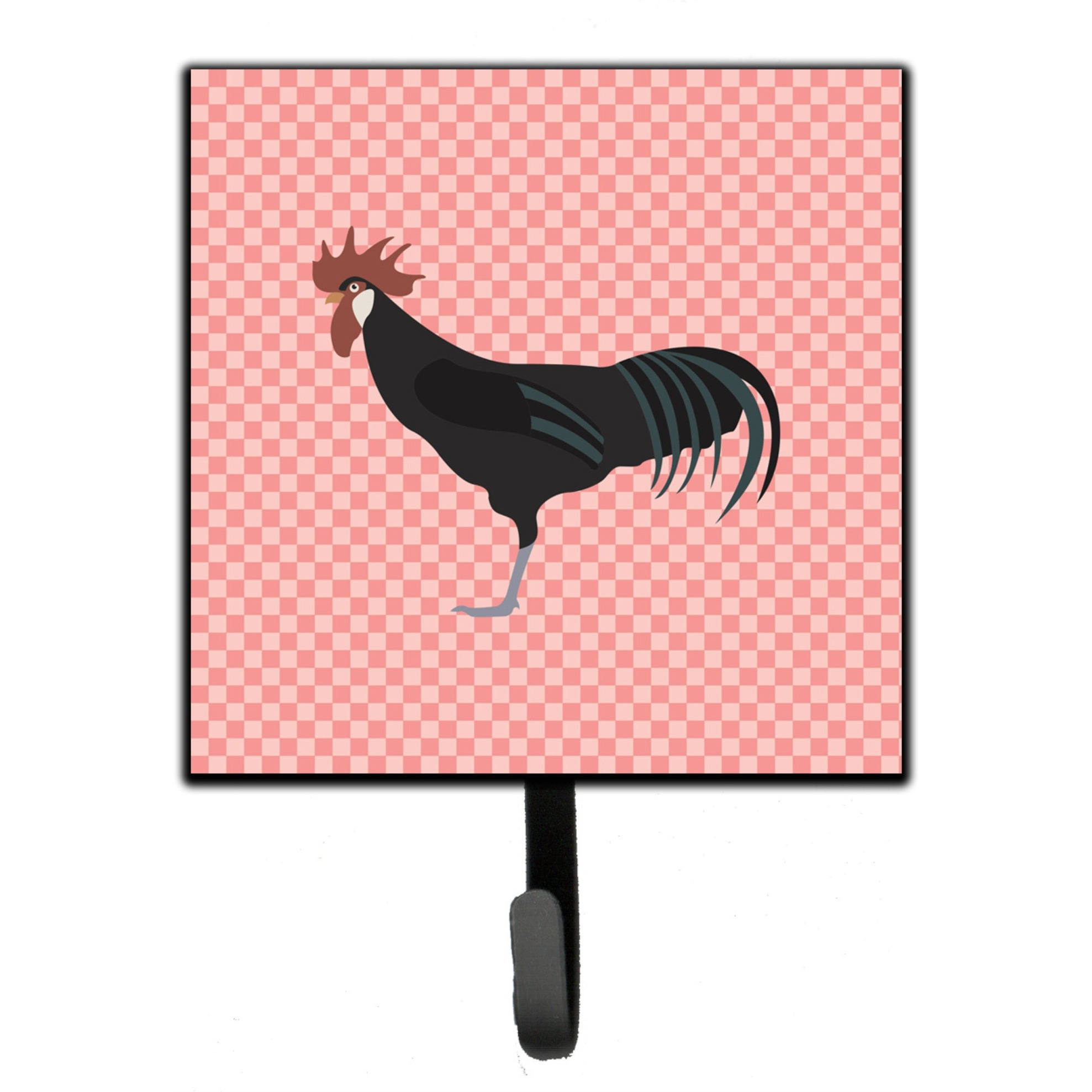 &quotCaroline's Treasures Minorca Ctalalan Chicken Pink Check Wall Hook, Small, Multicolor"