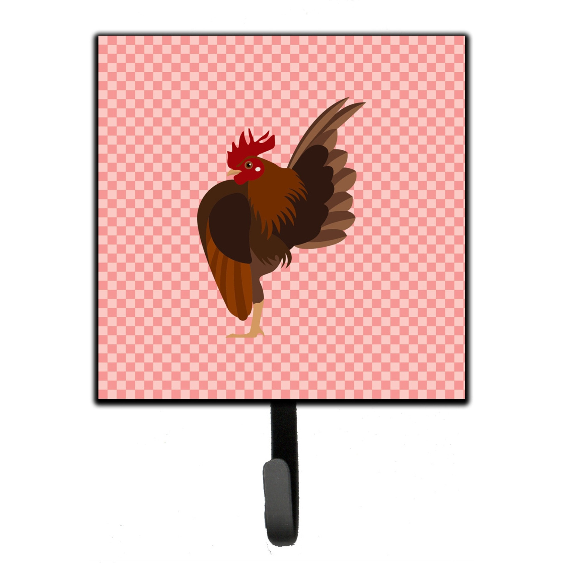 &quotCaroline's Treasures Malaysian Serama Chicken Pink Check Wall Hook, Small, Multicolor"