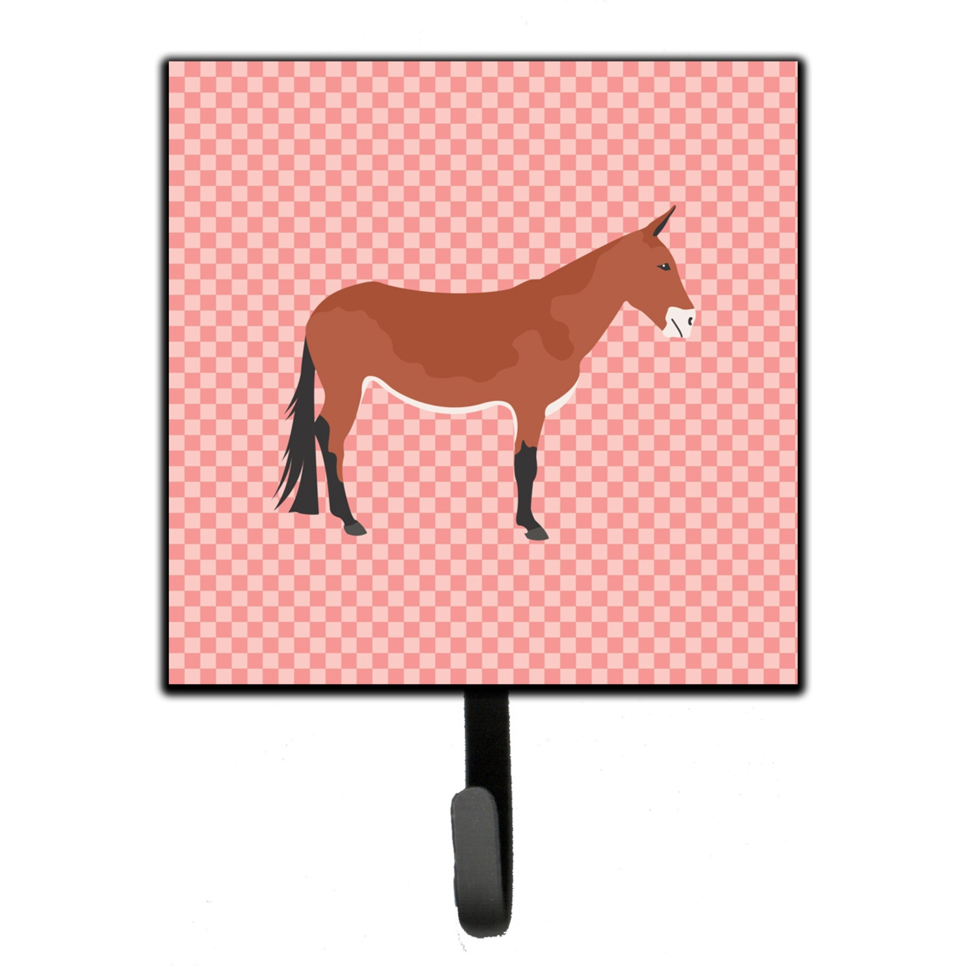 &quotCaroline's Treasures Mule Pink Check Wall Hook, Small, Multicolor"