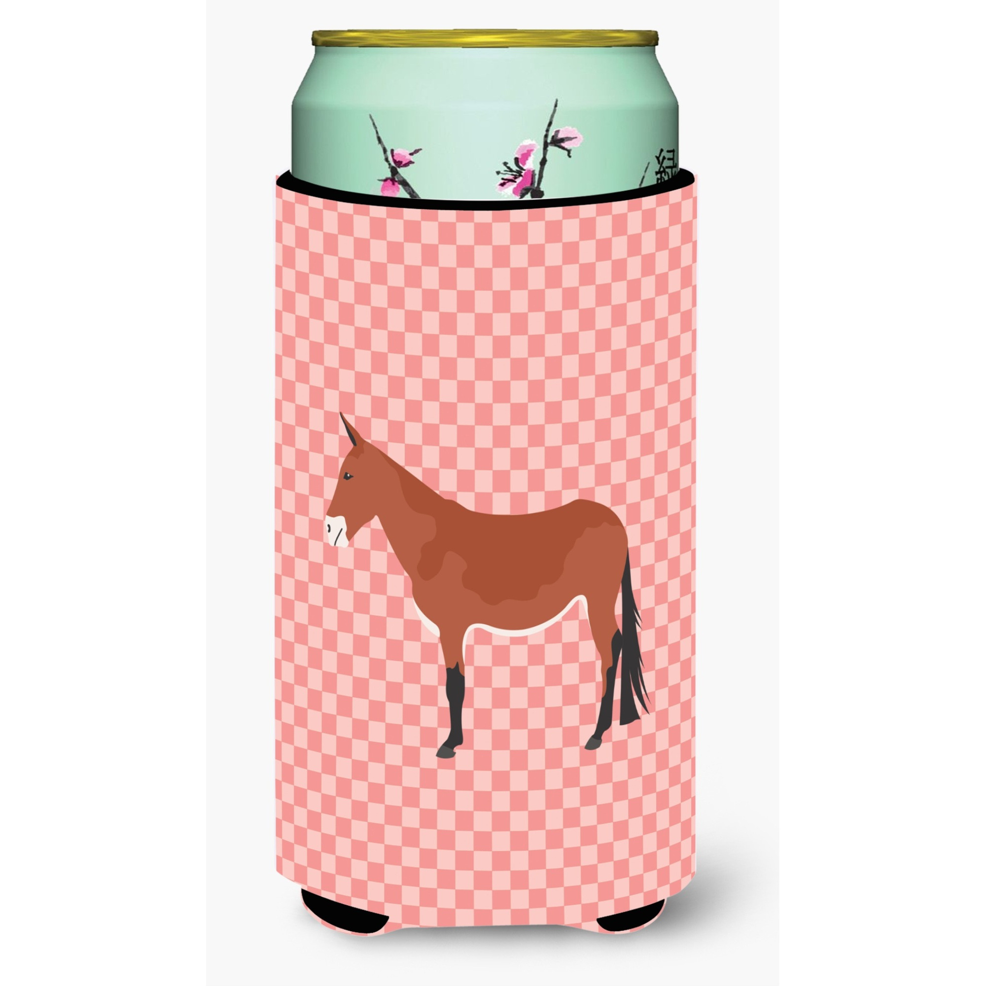&quotCaroline's Treasures Mule Pink Check Decorative Can Hugger, Tall Boy, Multicolor"