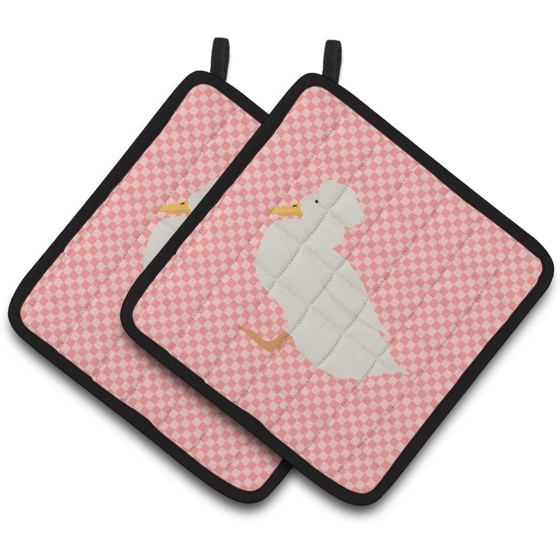 &quotCaroline's Treasures Crested Duck Pink Check Decorated Pot Holder, 7.5"" x 7.5"""
