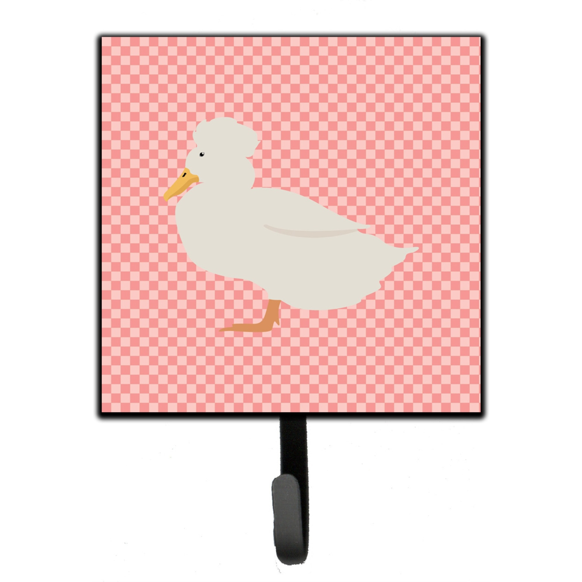 &quotCaroline's Treasures Crested Duck Pink Check Wall Hook, Small, Multicolor"