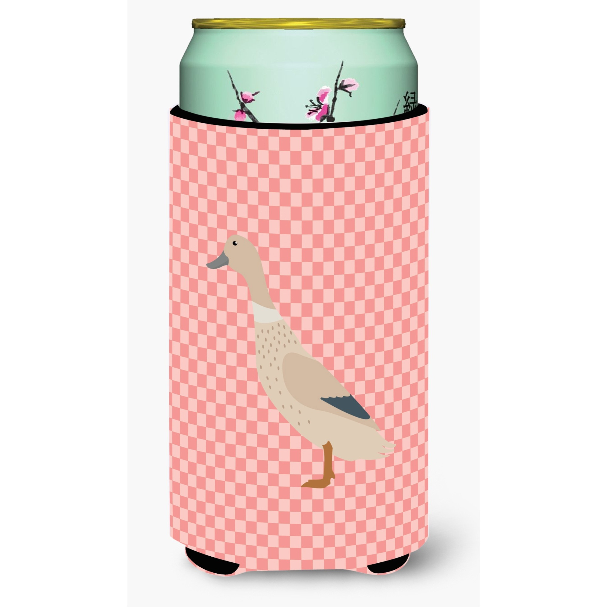 &quotCaroline's Treasures West Harlequin Duck Pink Check Decorative Can Hugger, Tall Boy, Multicolor"