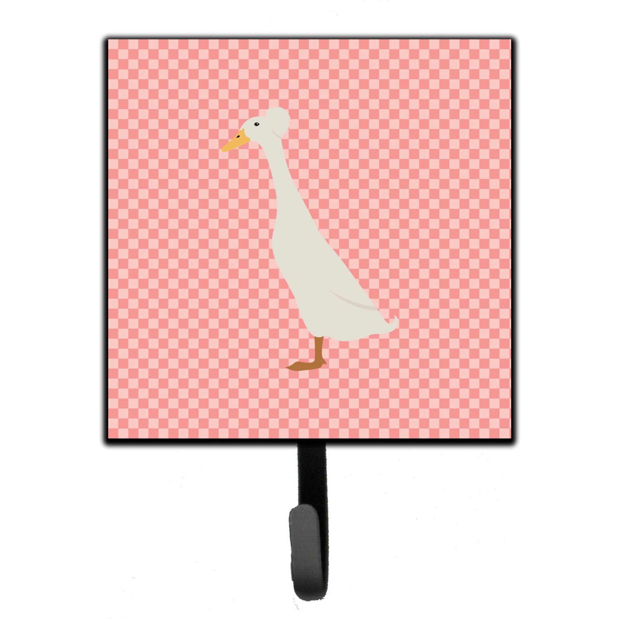 &quotCaroline's Treasures Bali Duck Pink Check Wall Hook, Small, Multicolor"