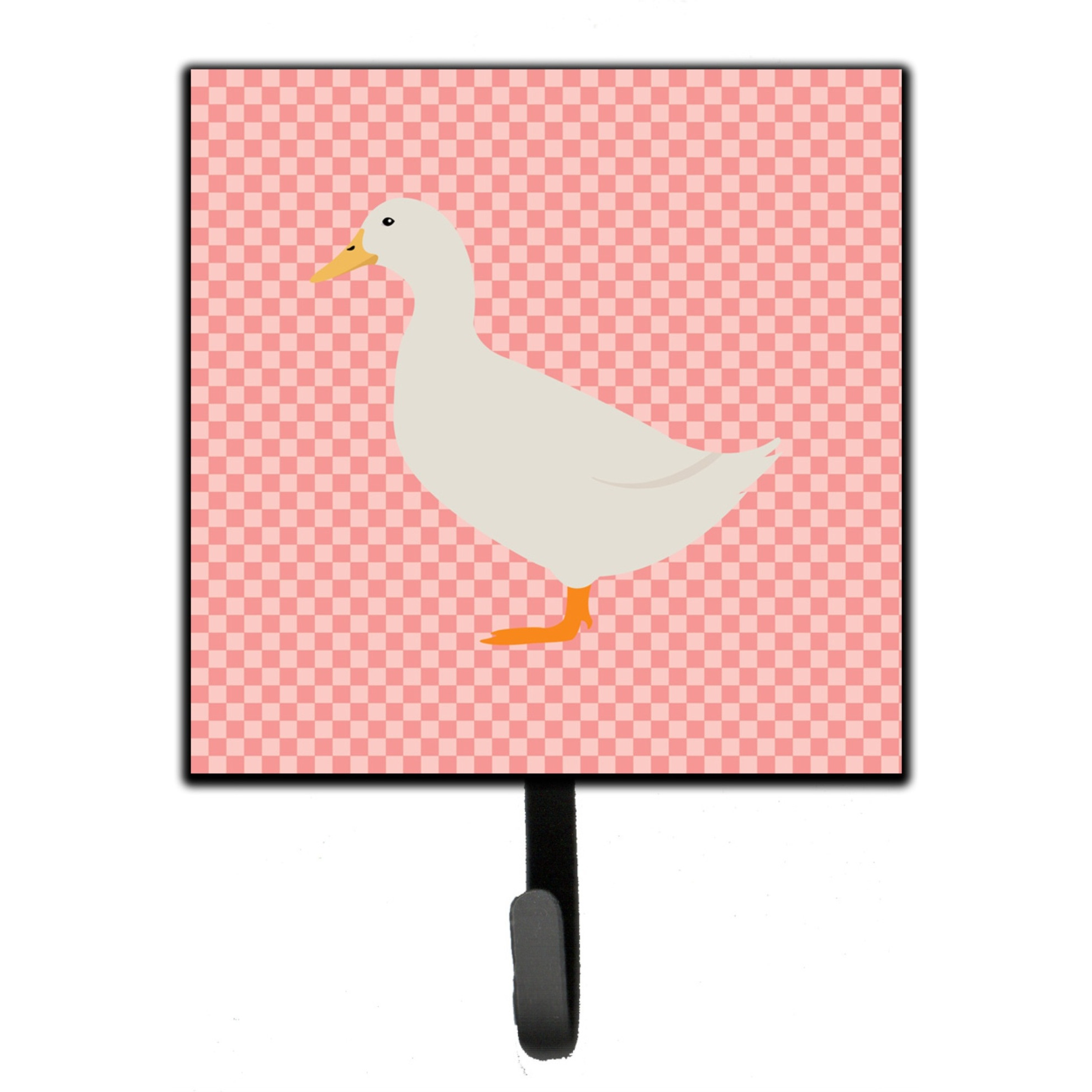 &quotCaroline's Treasures American Pekin Duck Pink Check Wall Hook, Small, Multicolor"
