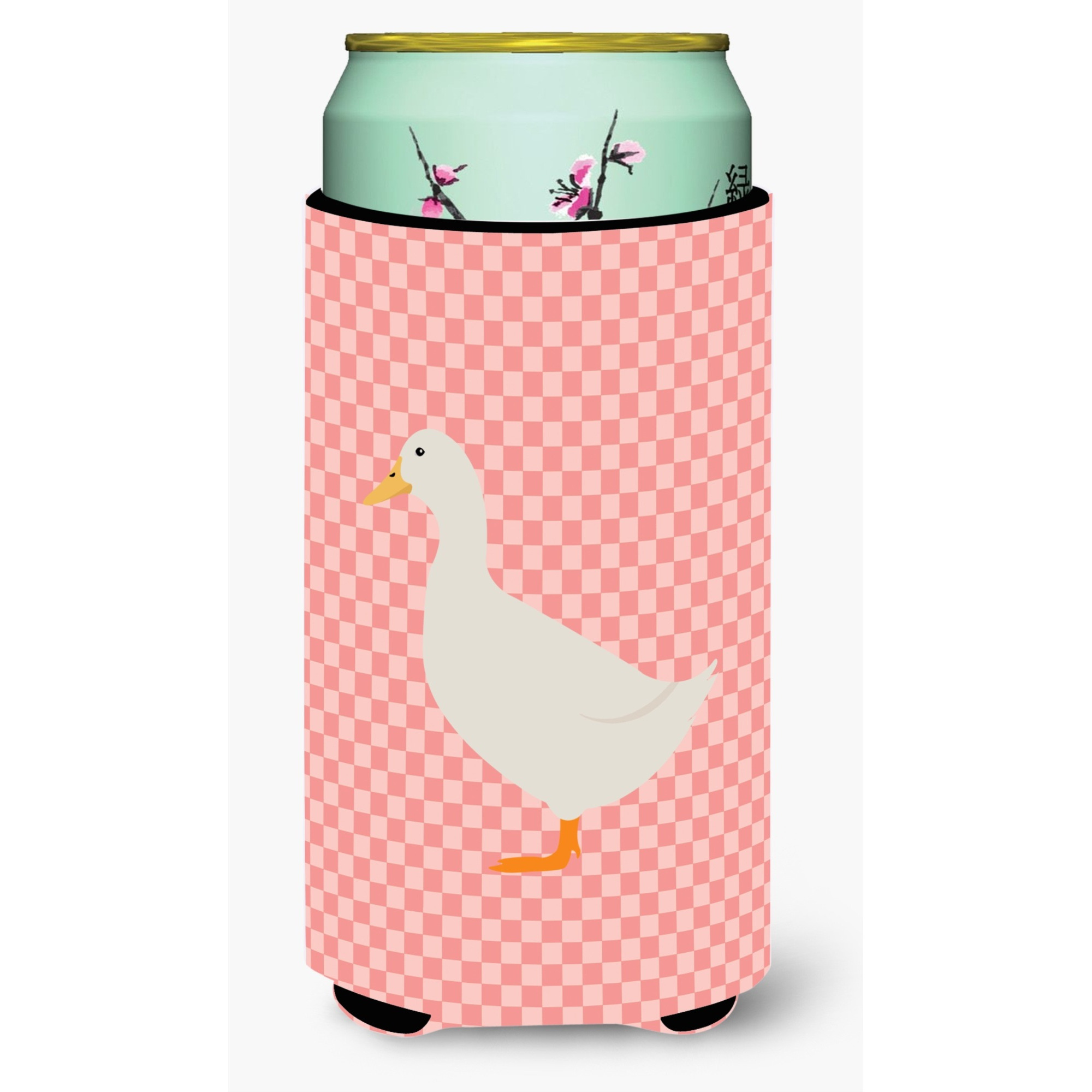 &quotCaroline's Treasures American Pekin Duck Pink Check Decorative Can Hugger, Tall Boy, Multicolor"