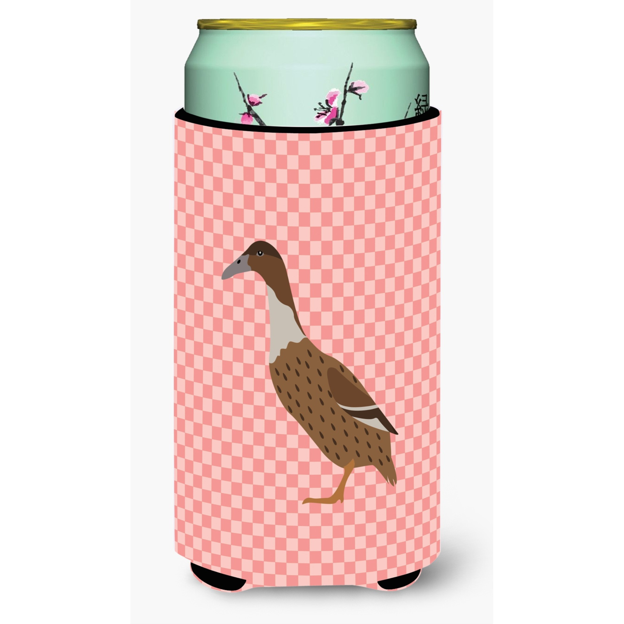 &quotCaroline's Treasures Dutch Hook Bill Duck Pink Check Decorative Can Hugger, Tall Boy, Multicolor"