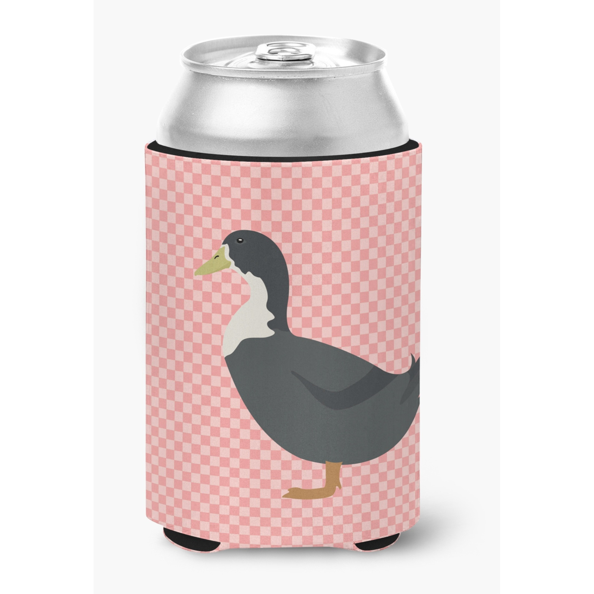 &quotCaroline's Treasures Blue Swedish Duck Pink Check Decorative Can Hugger, Multicolor"