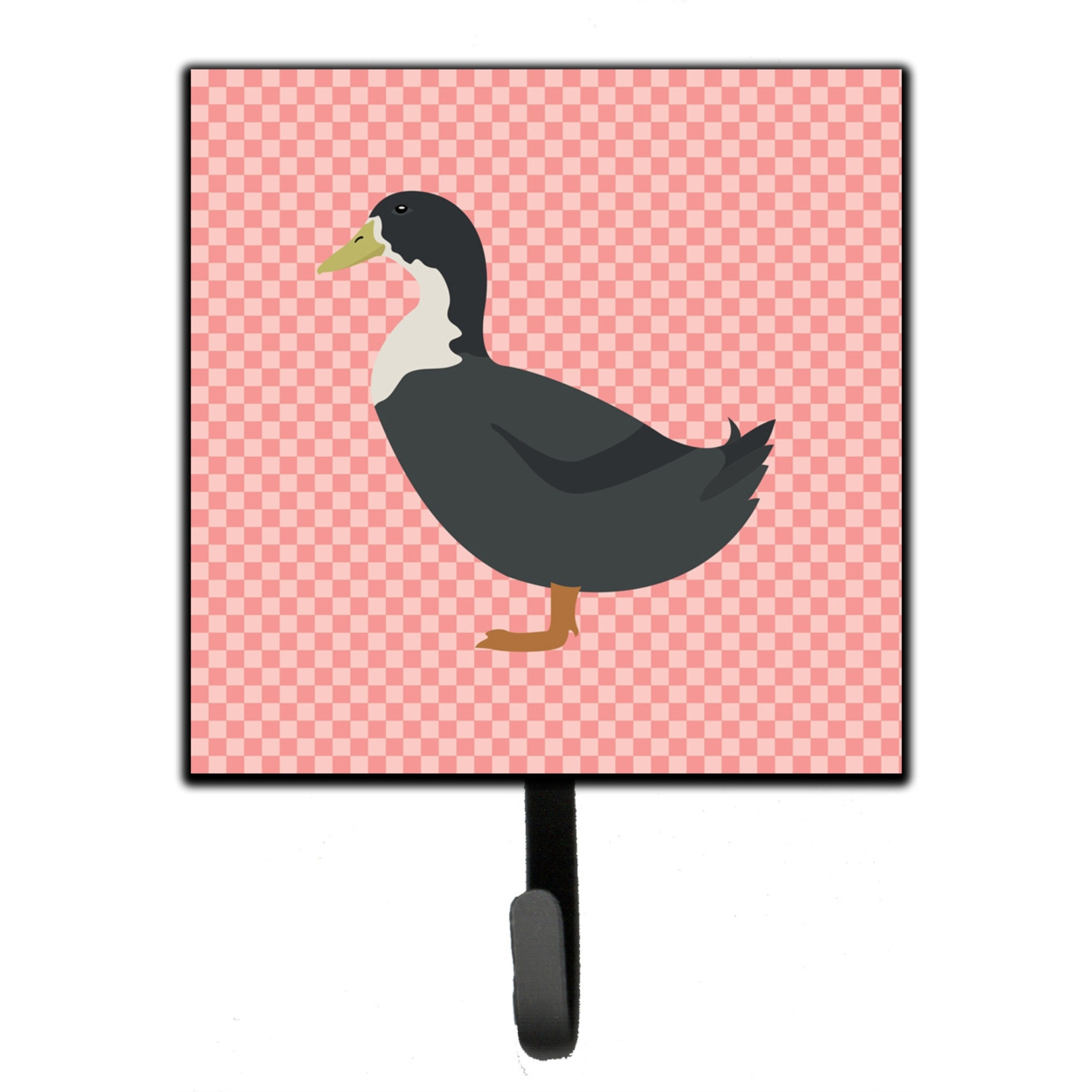 &quotCaroline's Treasures Blue Swedish Duck Pink Check Wall Hook, Small, Multicolor"