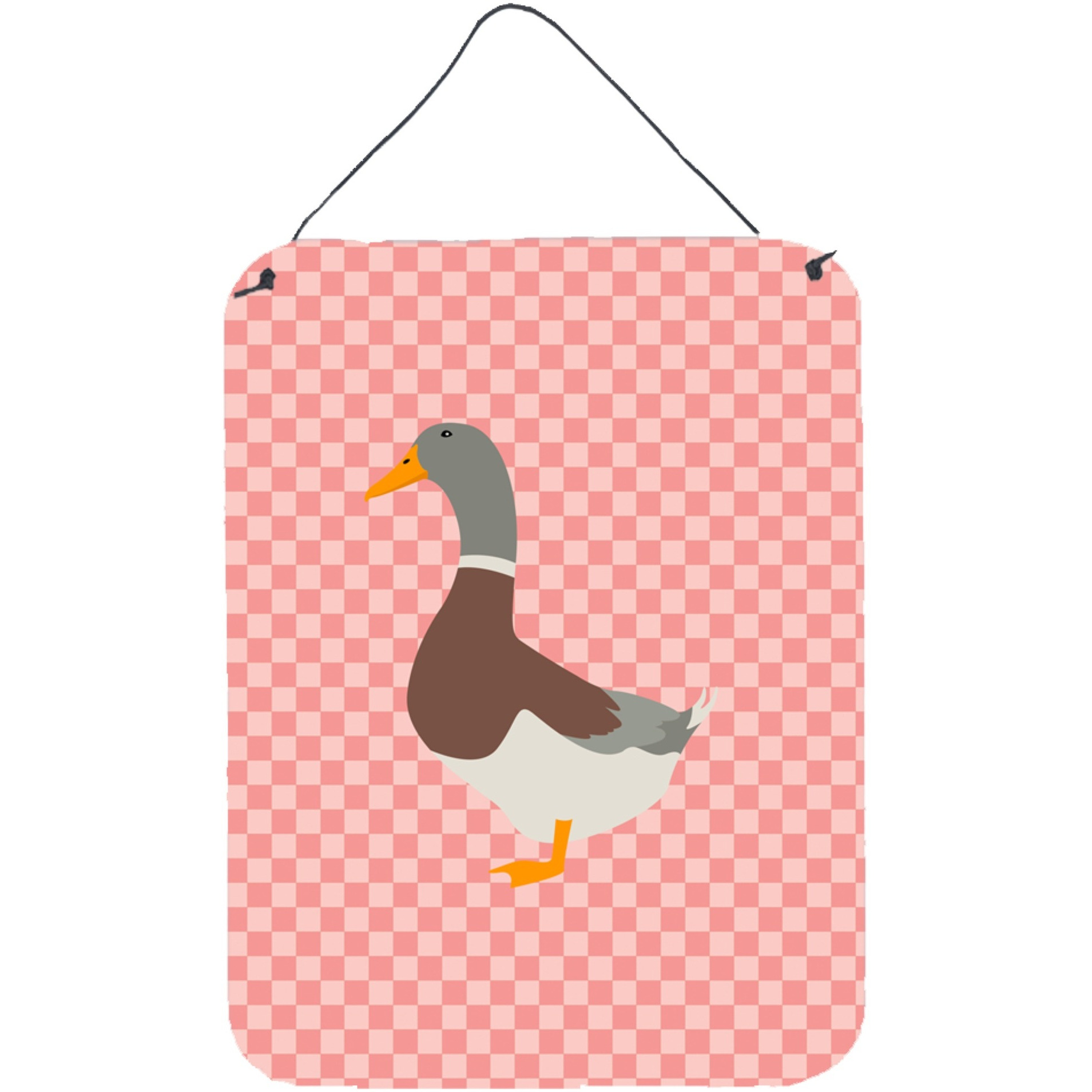 &quotCaroline's Treasures Saxony Sachsenente Duck Pink Check Metal Print, 16hx12w, Multicolor"