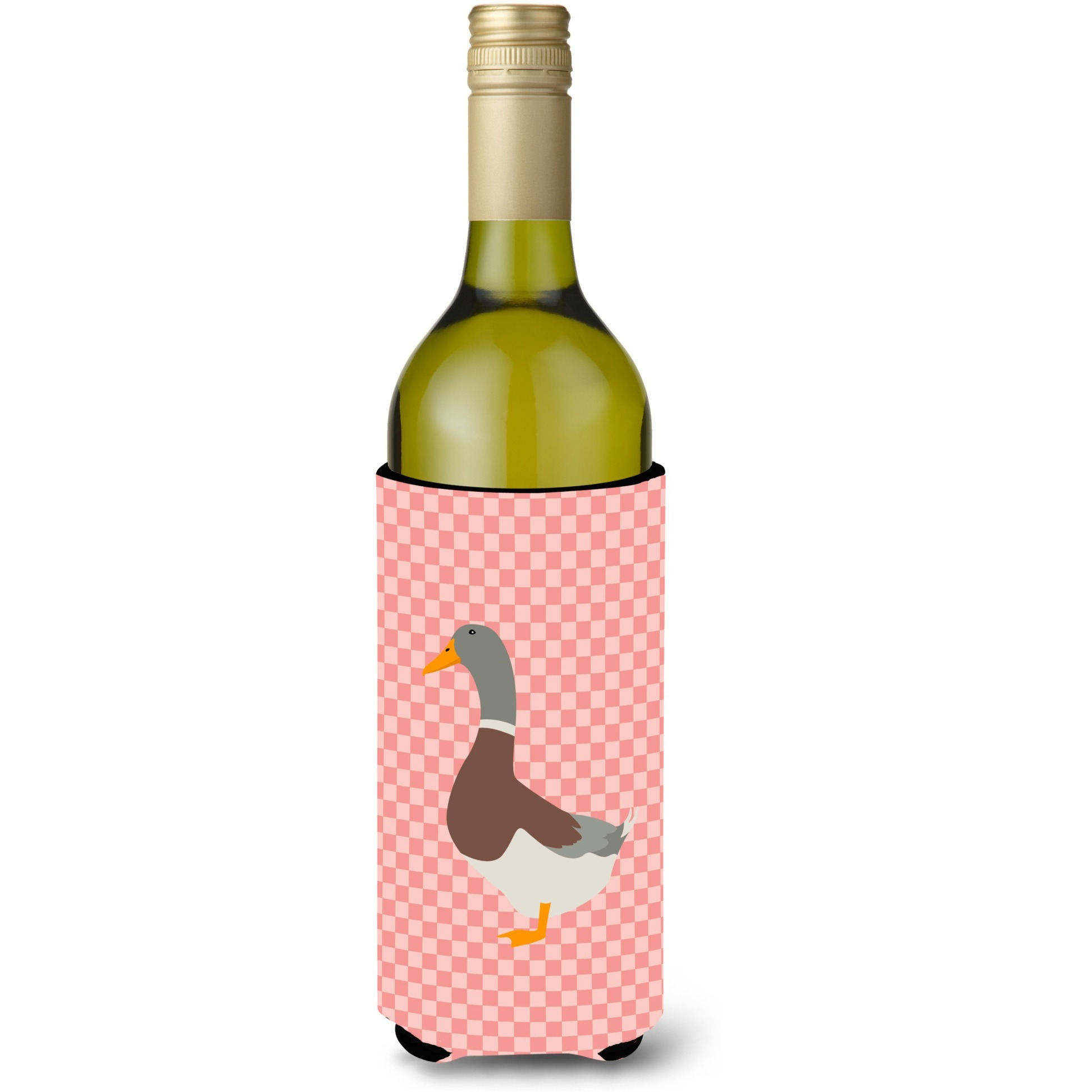 &quotCaroline's Treasures Saxony Sachsenente Duck Pink Check Decorative Bottle Hugger, 750 ml, Multicolor"