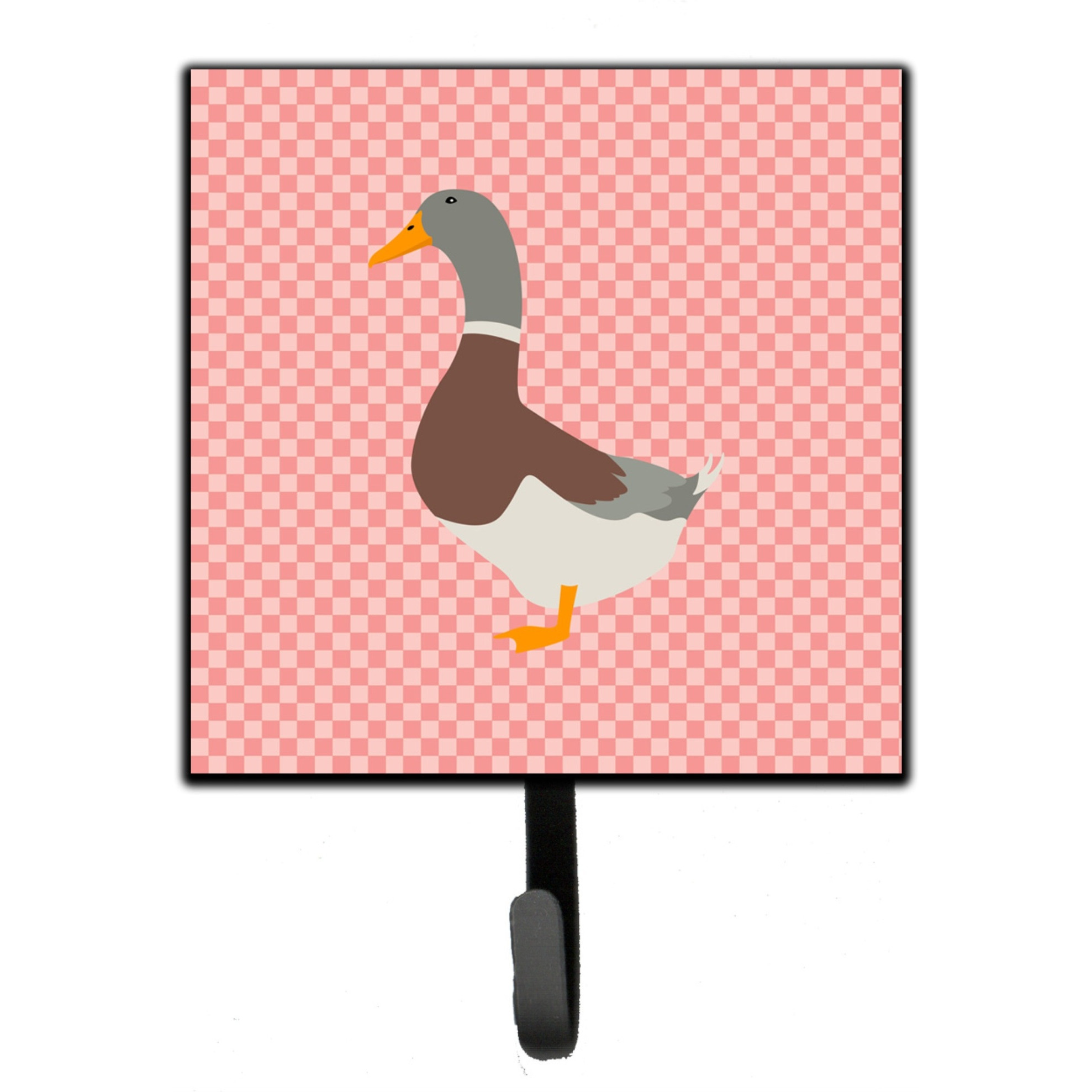 &quotCaroline's Treasures Saxony Sachsenente Duck Pink Check Wall Hook, Small, Multicolor"
