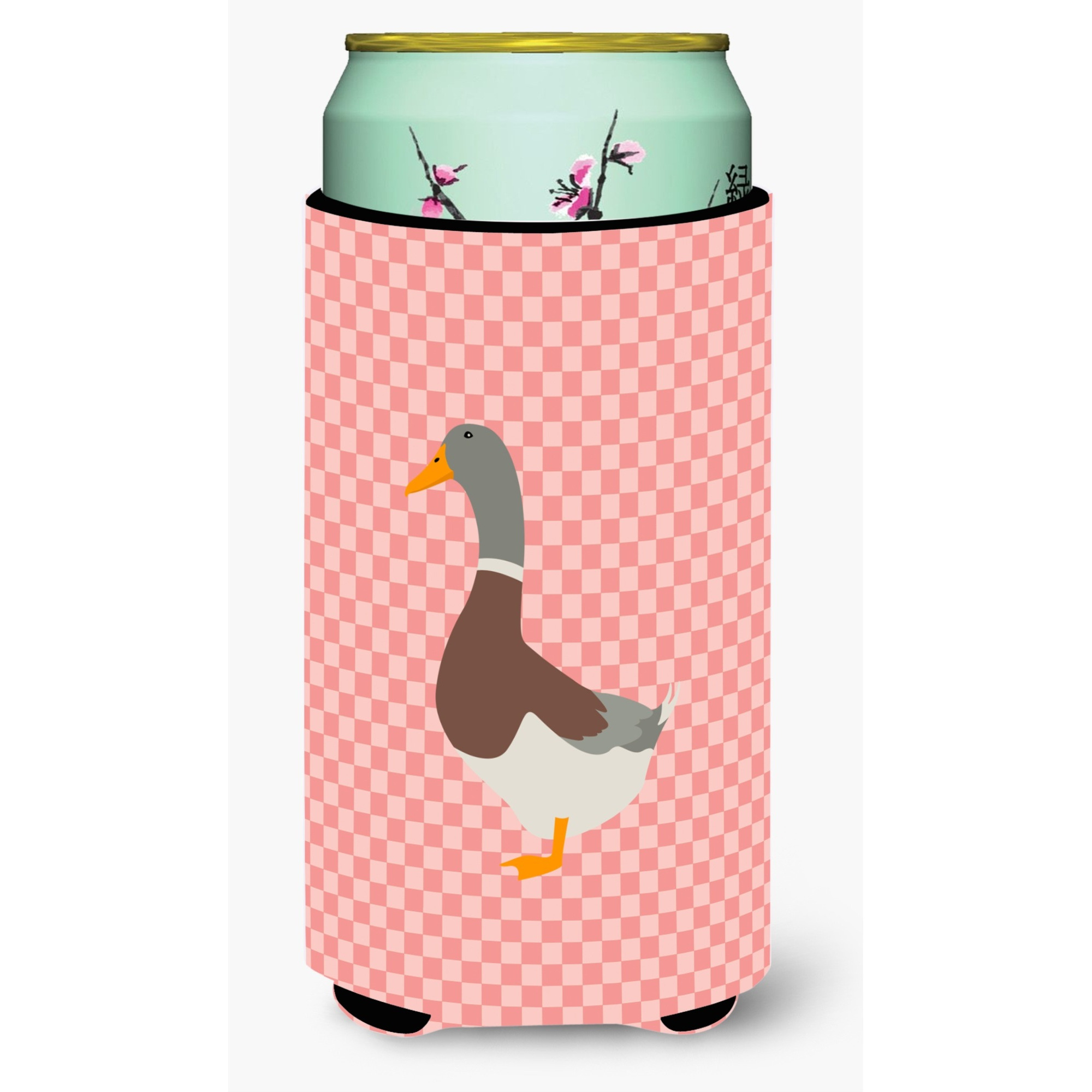 &quotCaroline's Treasures Saxony Sachsenente Duck Pink Check Decorative Can Hugger, Tall Boy, Multicolor"