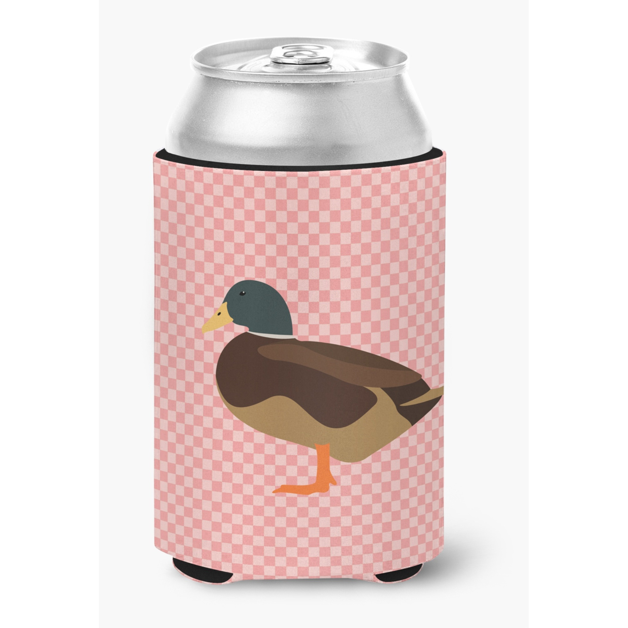 &quotCaroline's Treasures Silver Bantam Duck Pink Check Decorative Can Hugger, Multicolor"