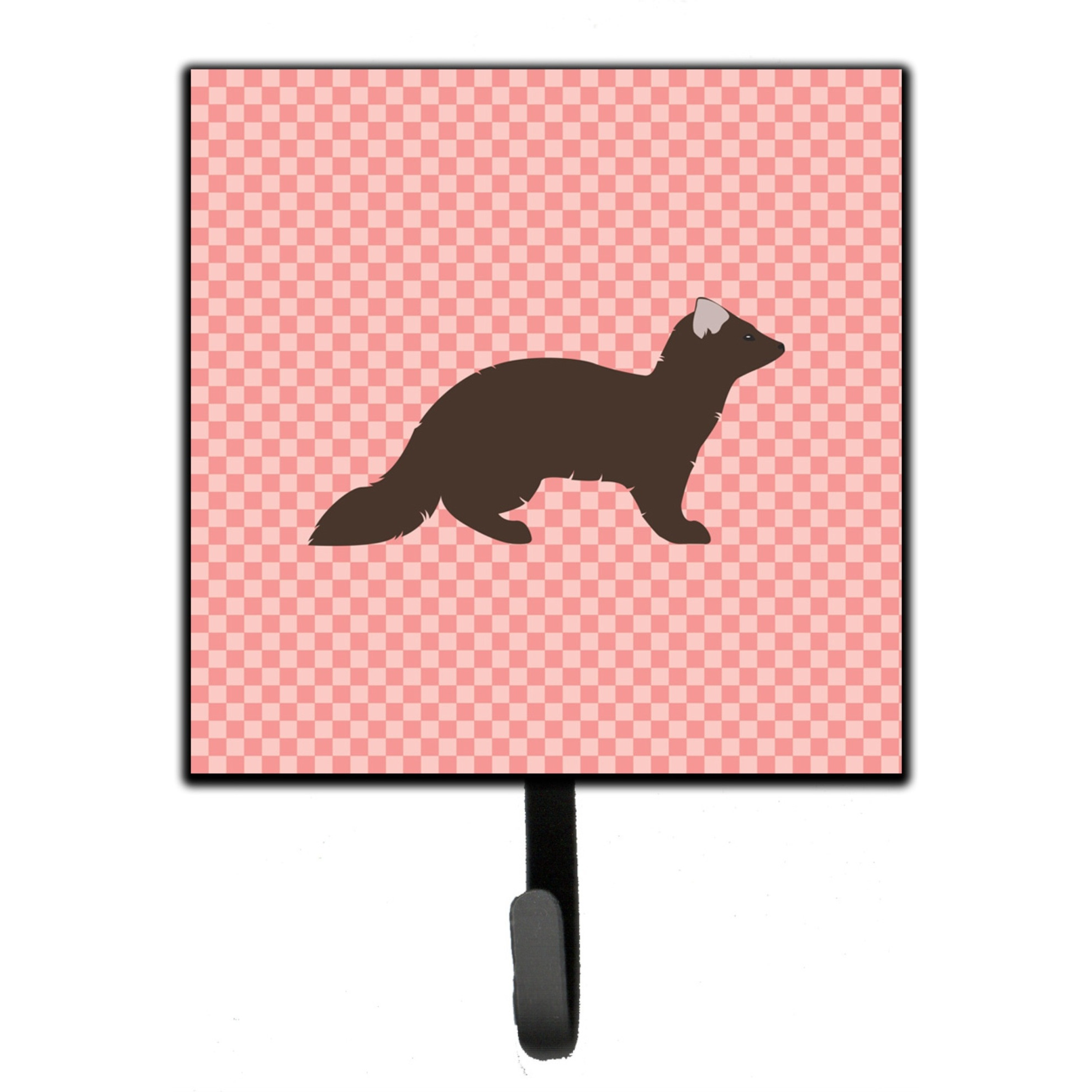 &quotCaroline's Treasures Sable Marten Pink Check Wall Hook, Small, Multicolor"
