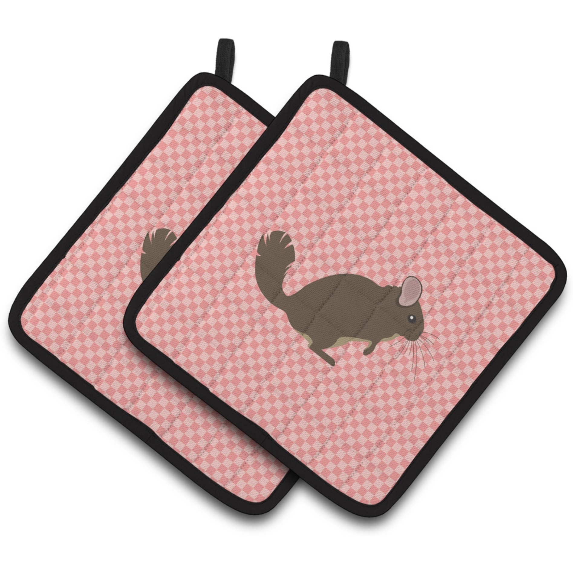 &quotCaroline's Treasures Chinchilla Pink Check Decorated Pot Holder, 7.5"" x 7.5"""